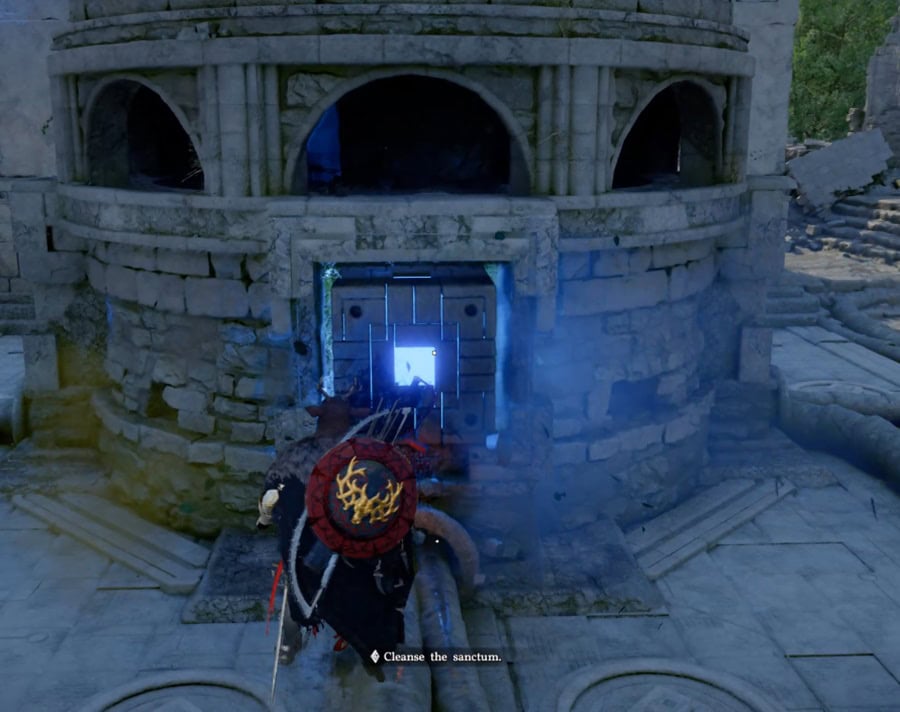 place stone block in sanctum