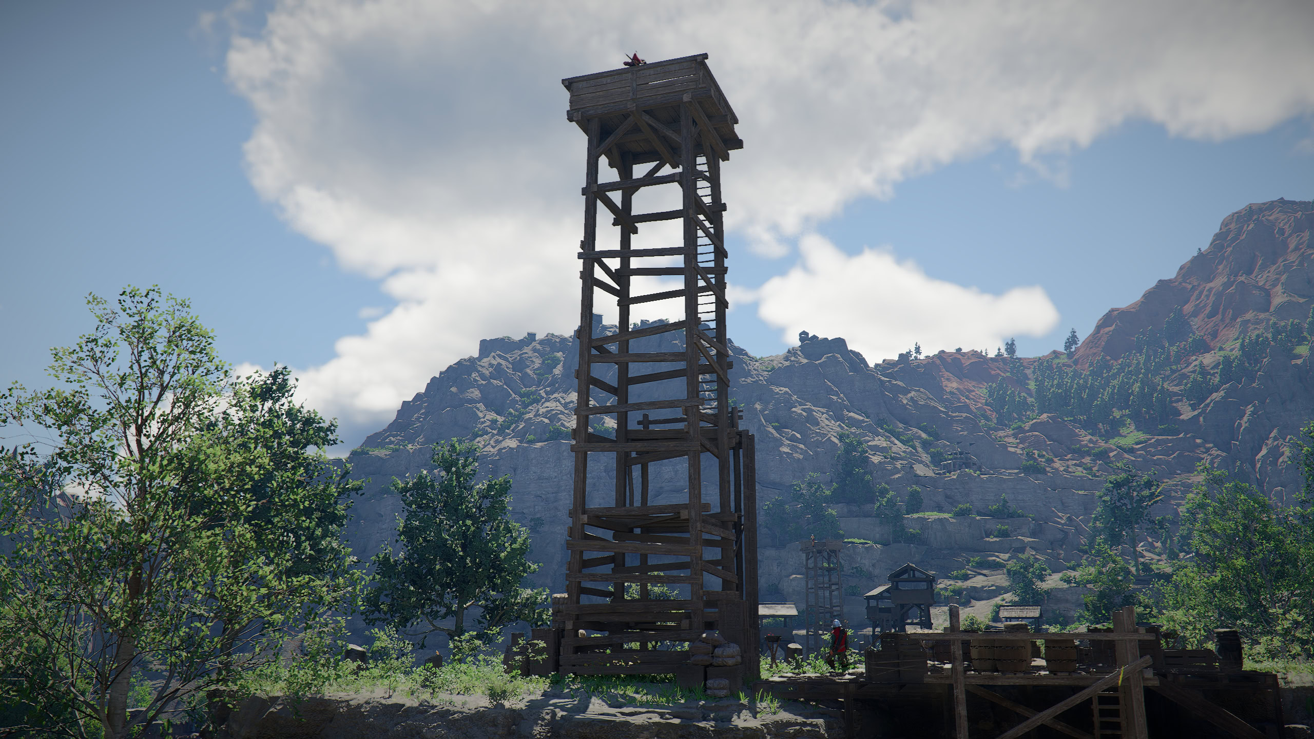 A watchtower with an archer on top