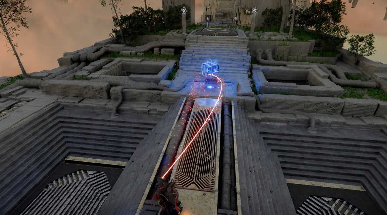 Actrivate the machine by positioning the cube onto the pedestal again