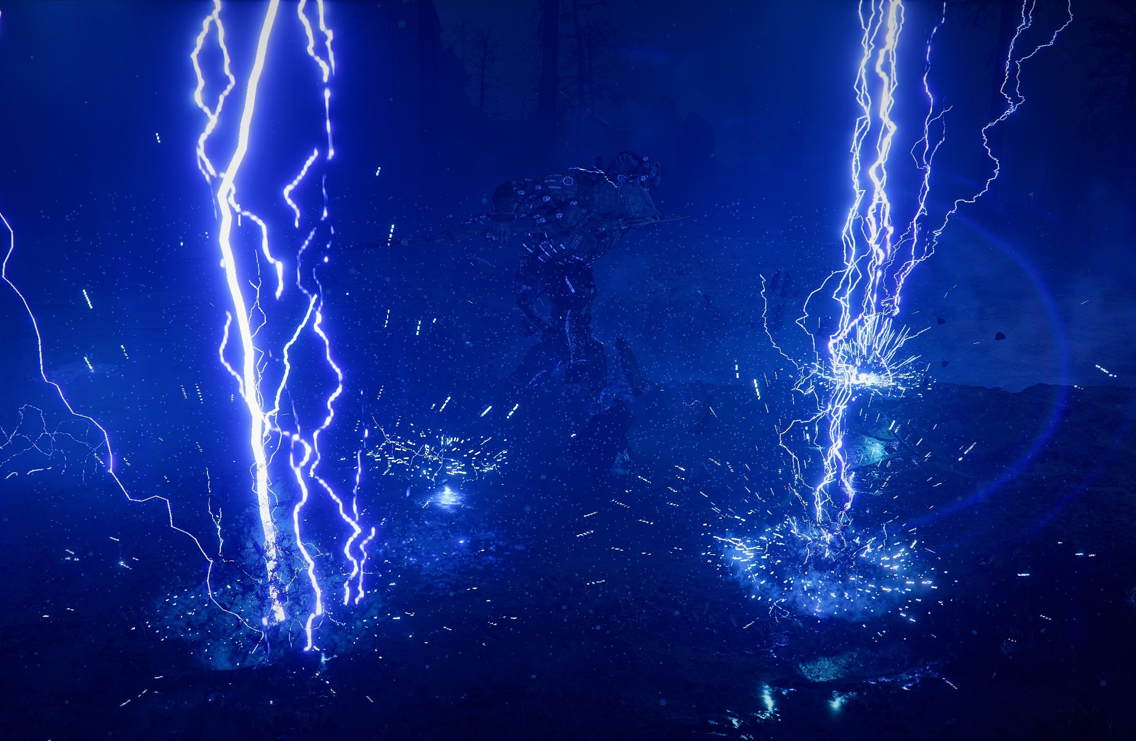 Titan's lightning strikes pillars attack