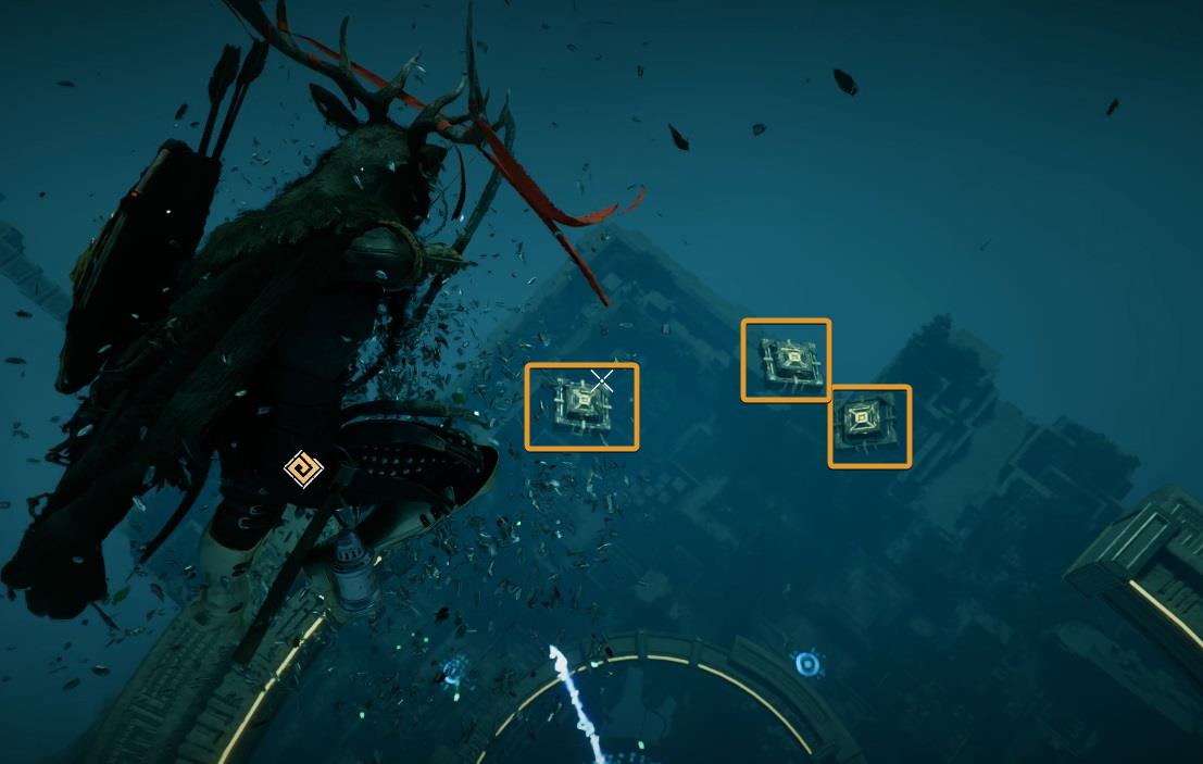 Shooting the three targets mid-air