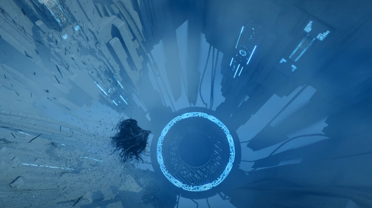 Fly up the stream of air to the rings above