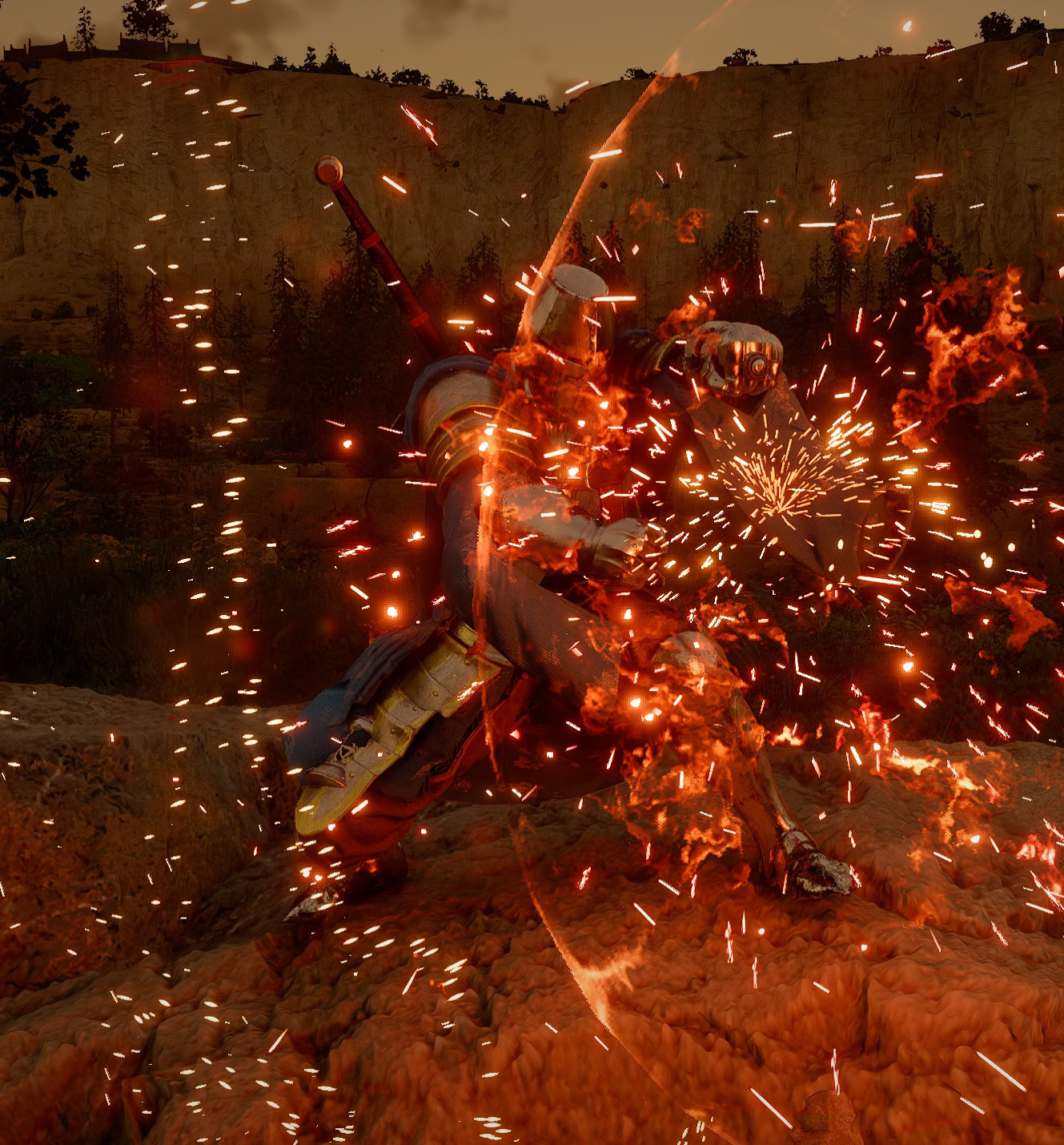 Flame Strike skill animation and effect