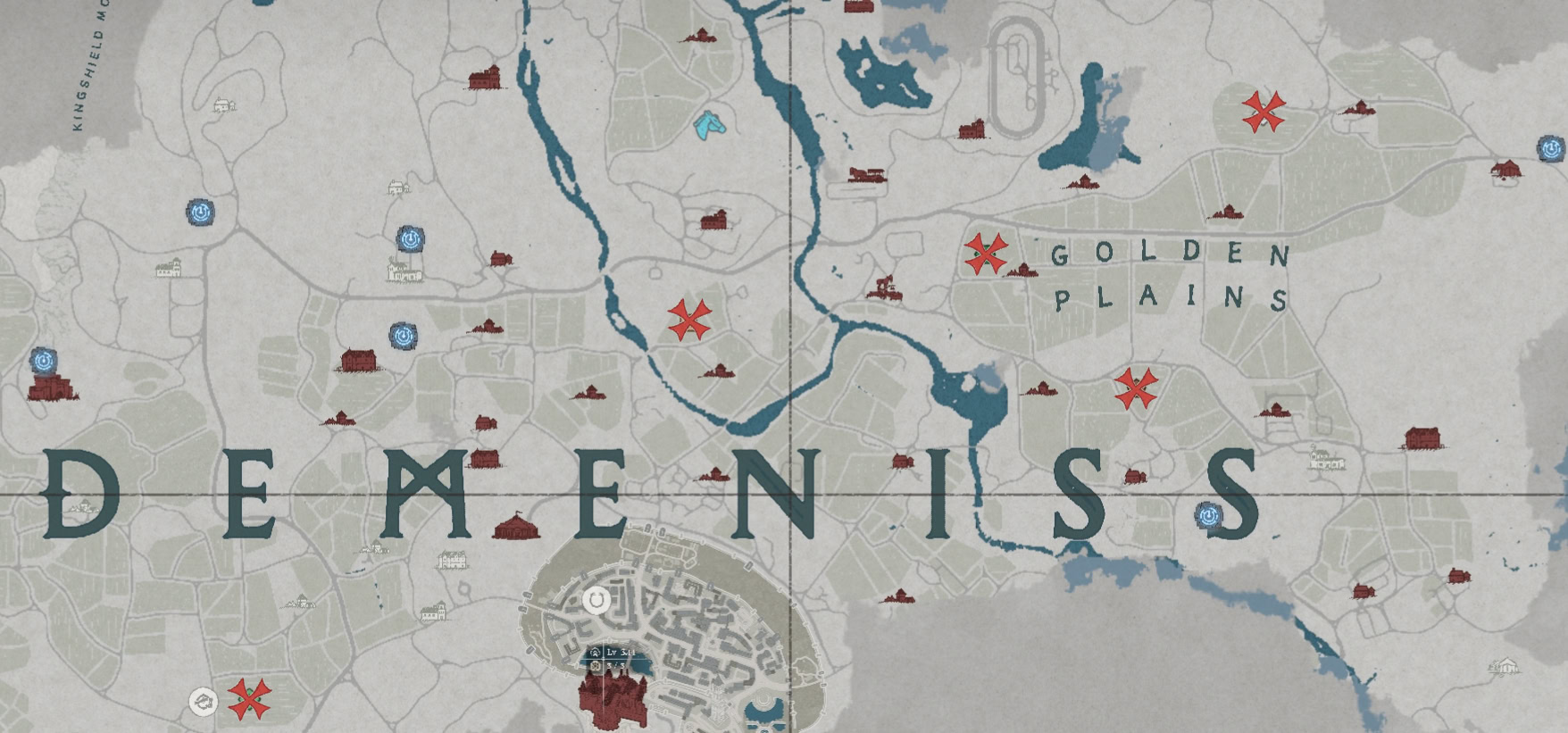 Locations marked on the map