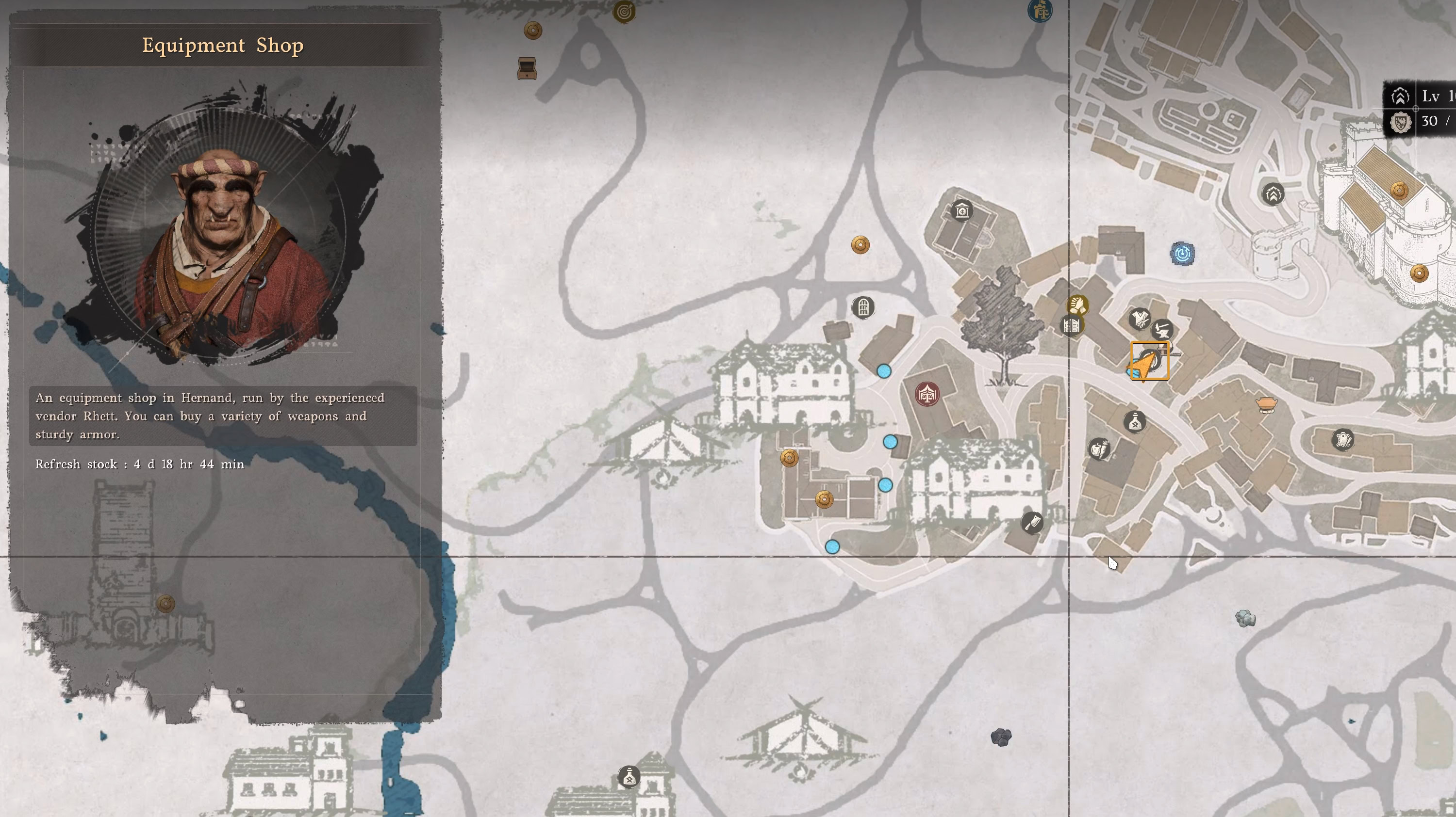 Hernand Equipment Shop Map