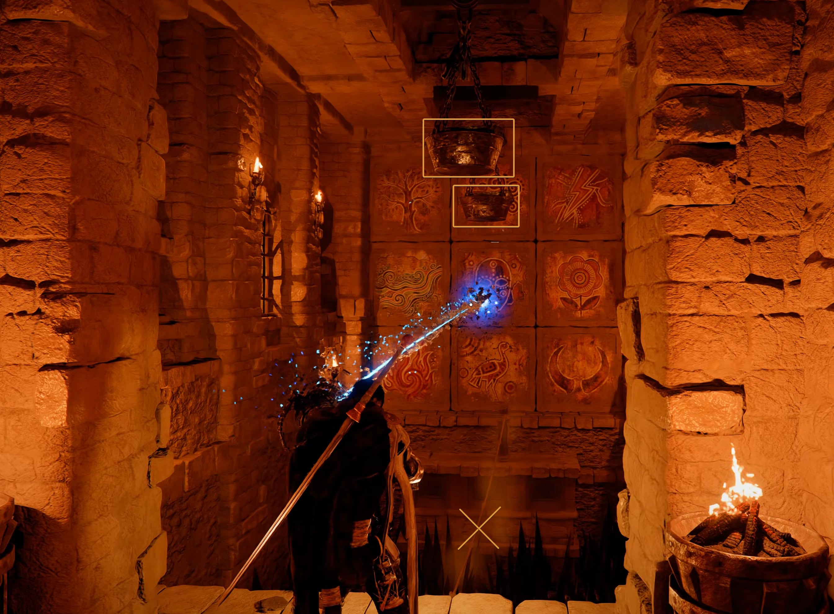 Hwo to get past the metal spikes and chains dangling from the ceiling