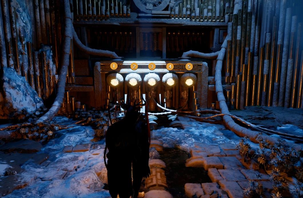 How to solve the buttons puzzle at Ice Cradle