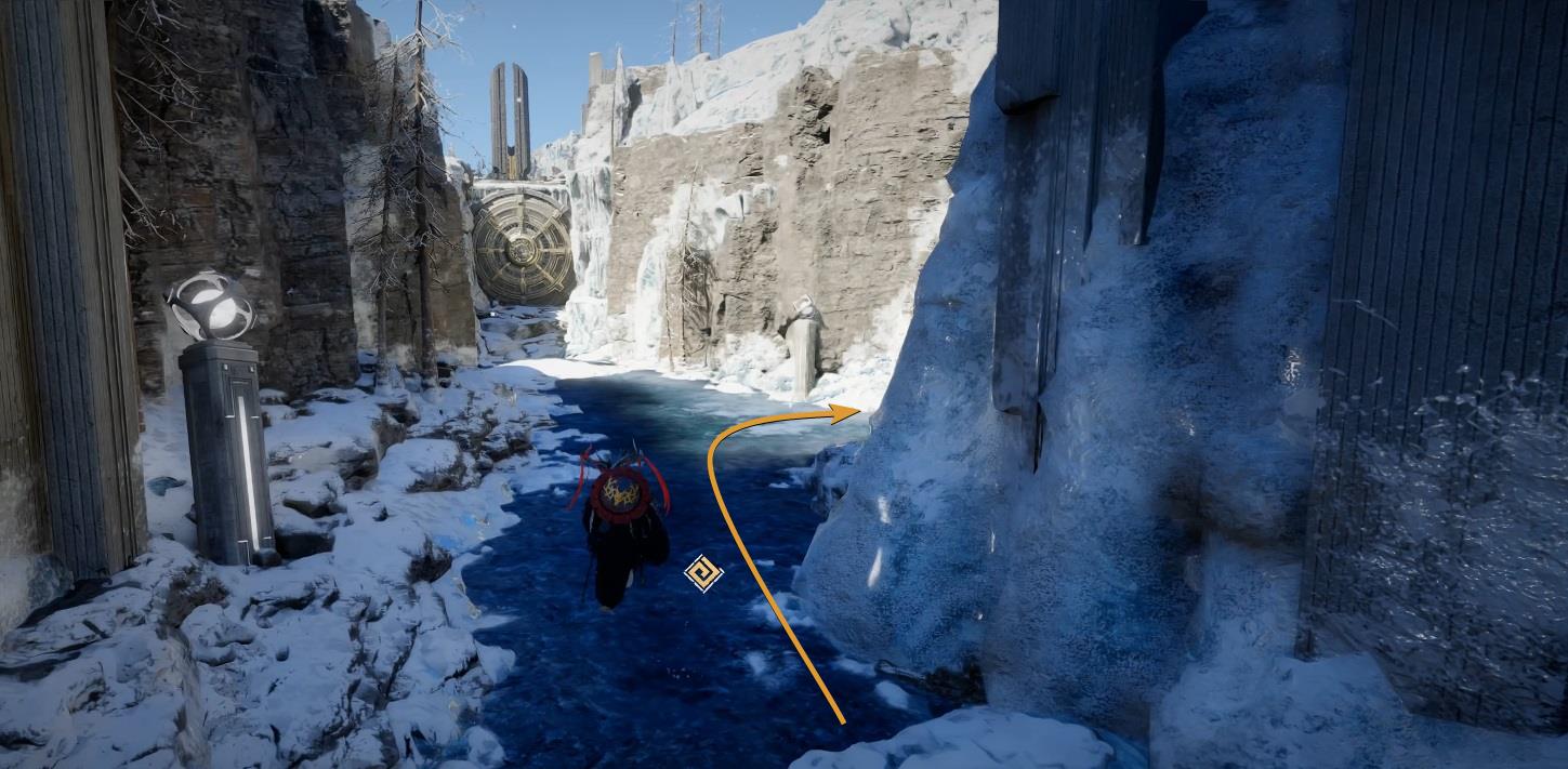 Turn right after the narrow corridor