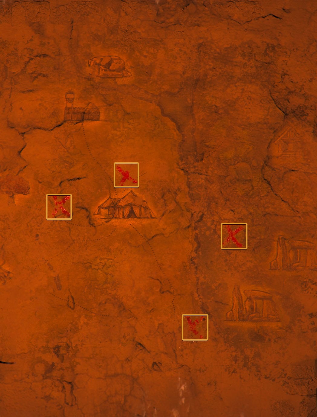 Memory-Laden Ruins Stone Map with Markers