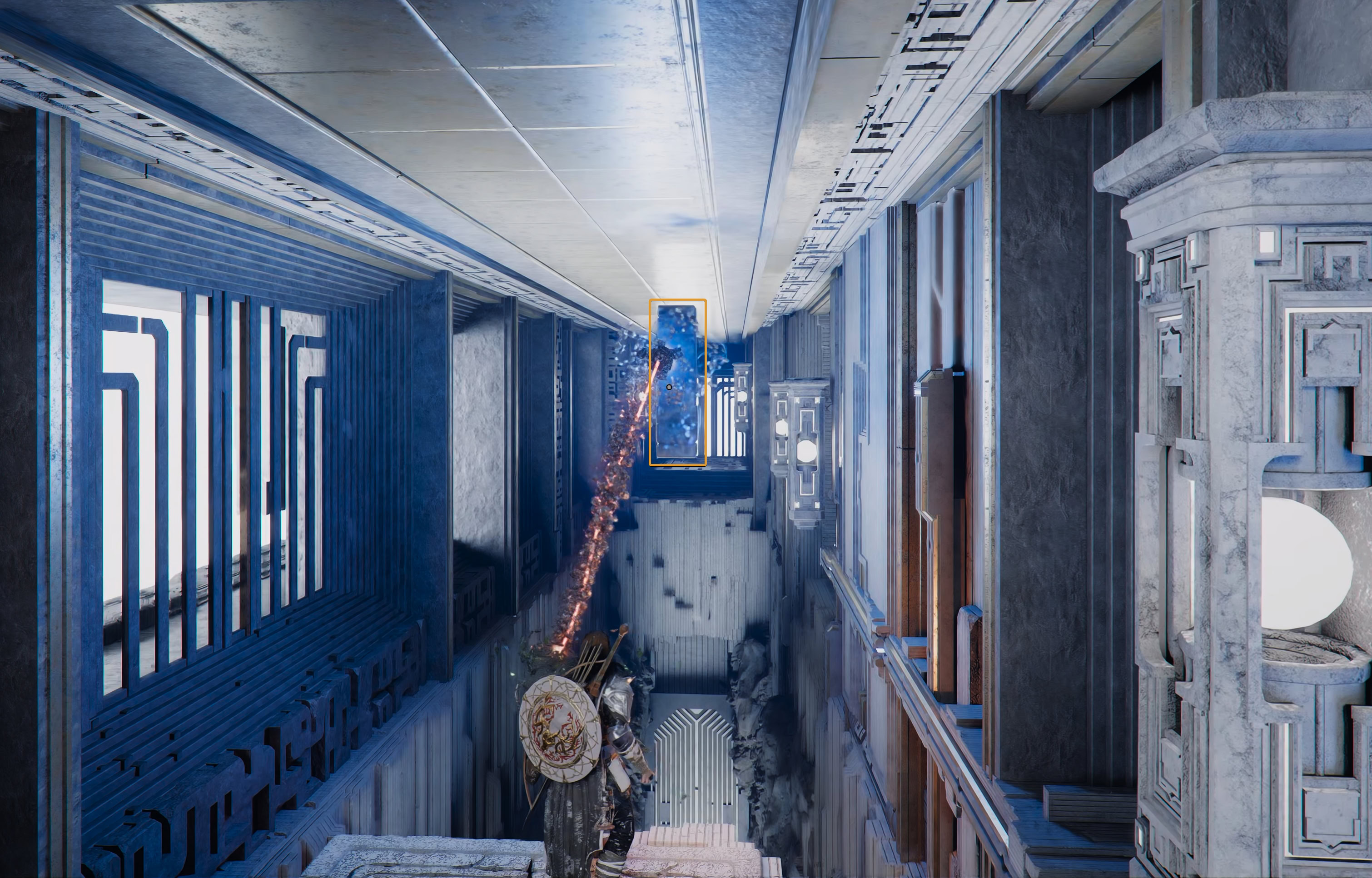 Move the cuoid power source across the hallway