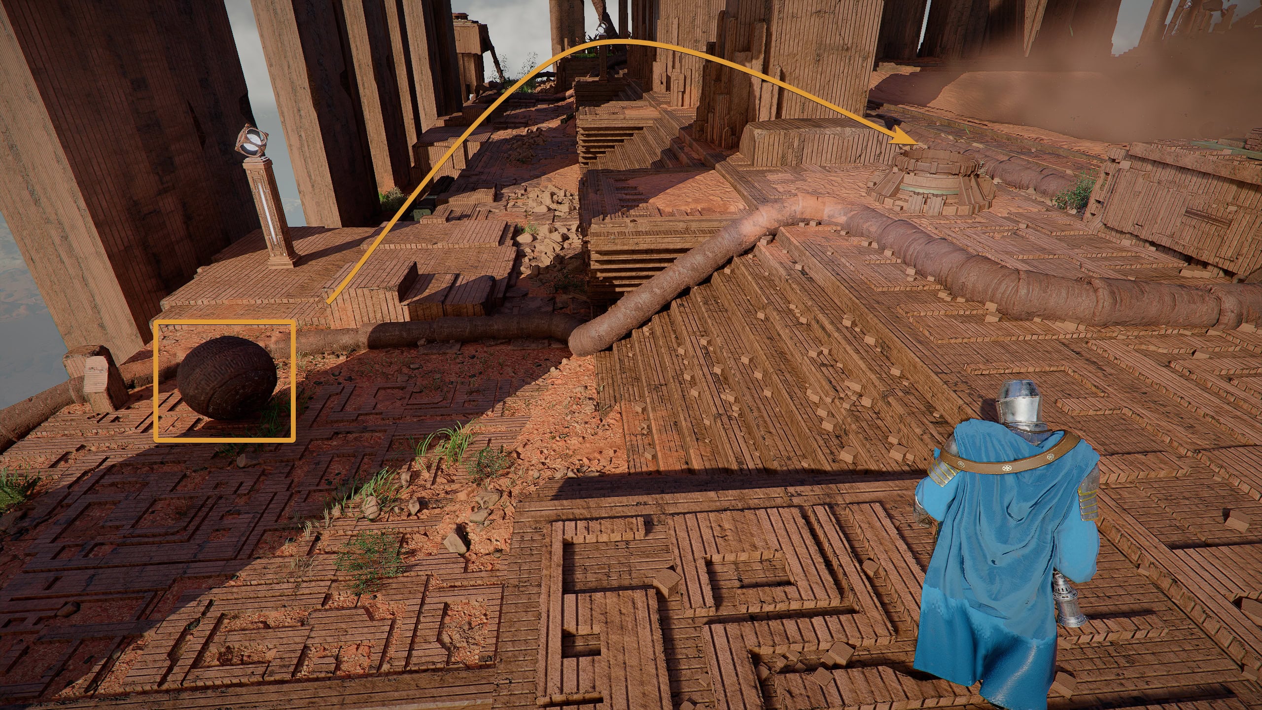 Place the sphere in place