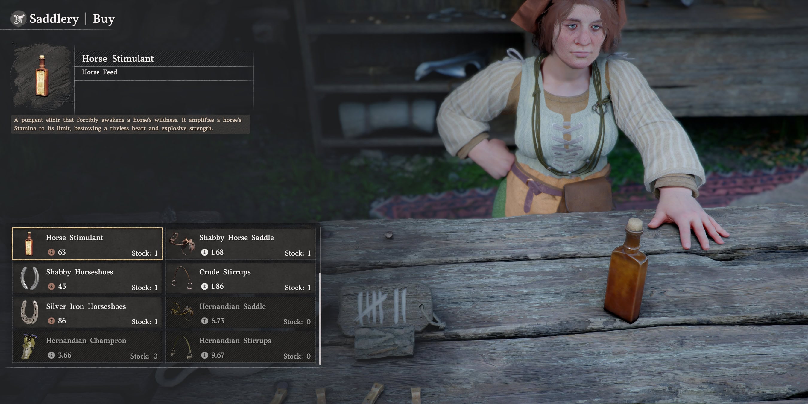 UII of Saddlery selling horse armor in Crimson Desert