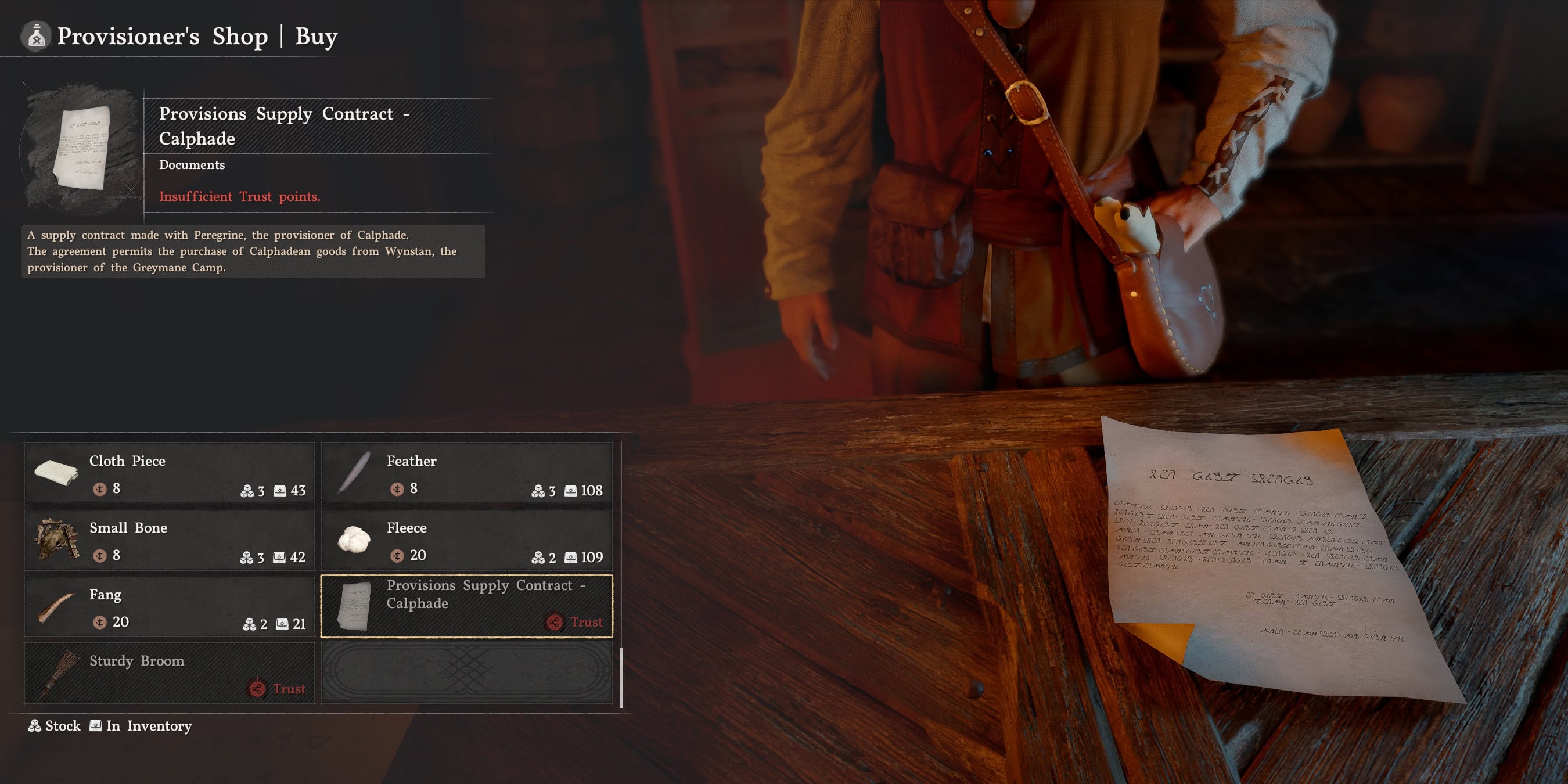 Vendor contract for obtaining their trust