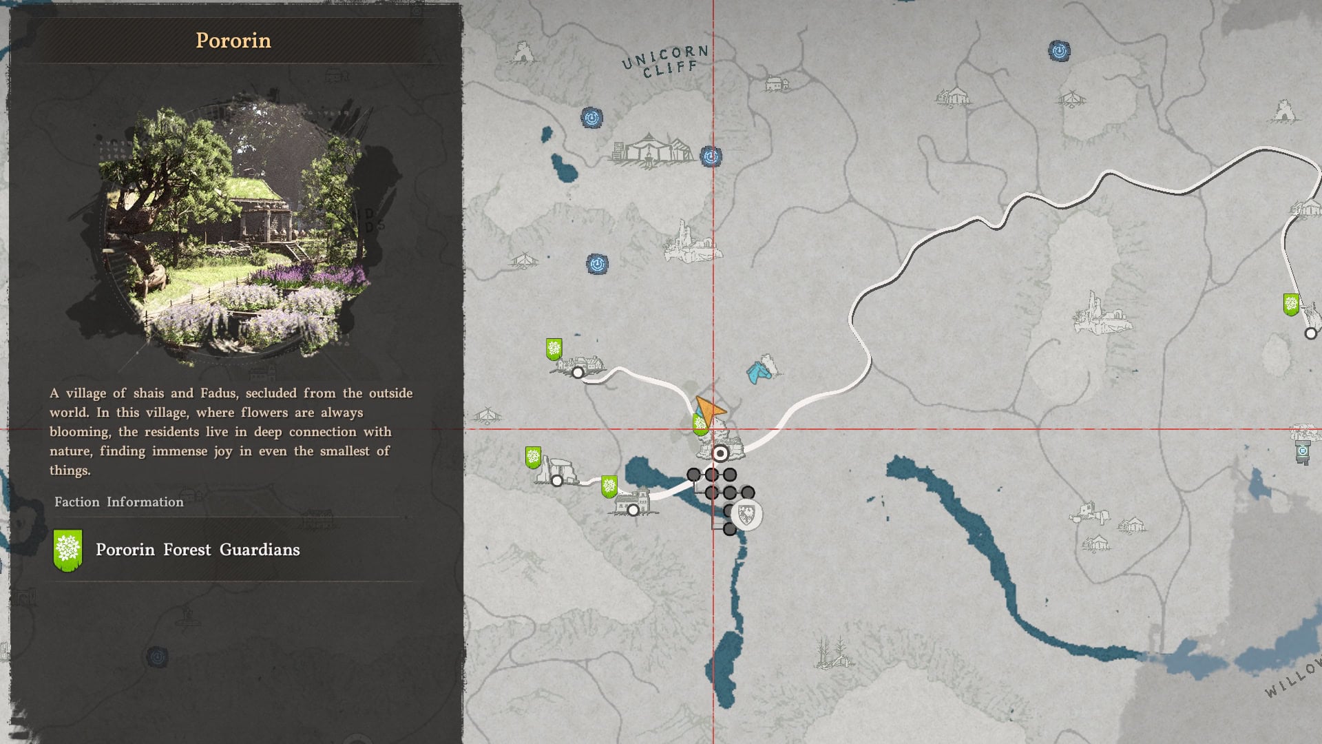 Yellow Dye Vendor (Pororin) Map Location