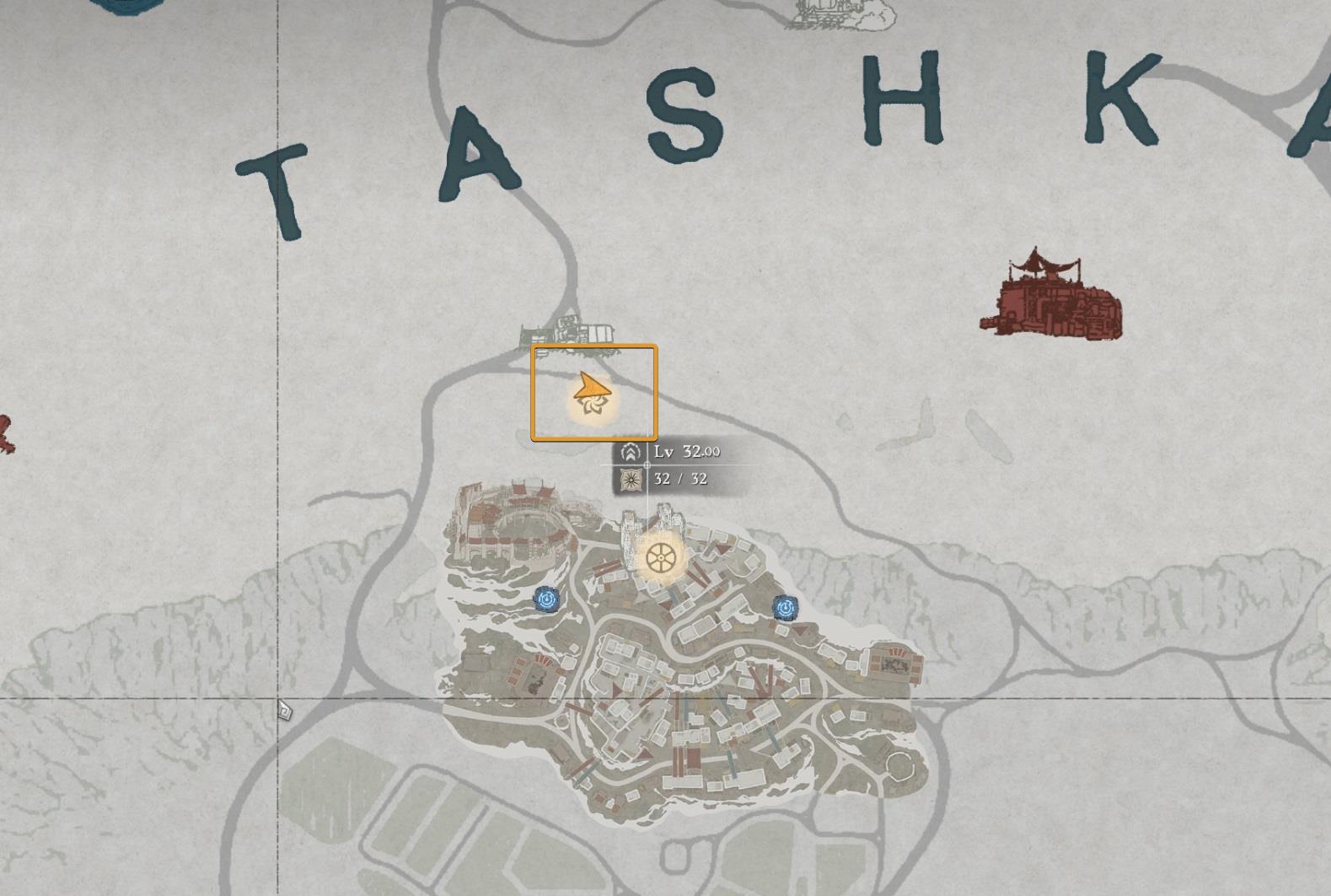 Areciel, the Witch of Strength first location Map