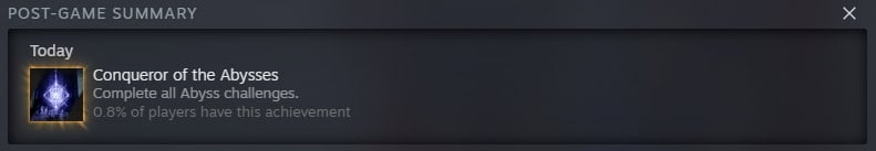 Conqueror of the Abyss Achievement Earned