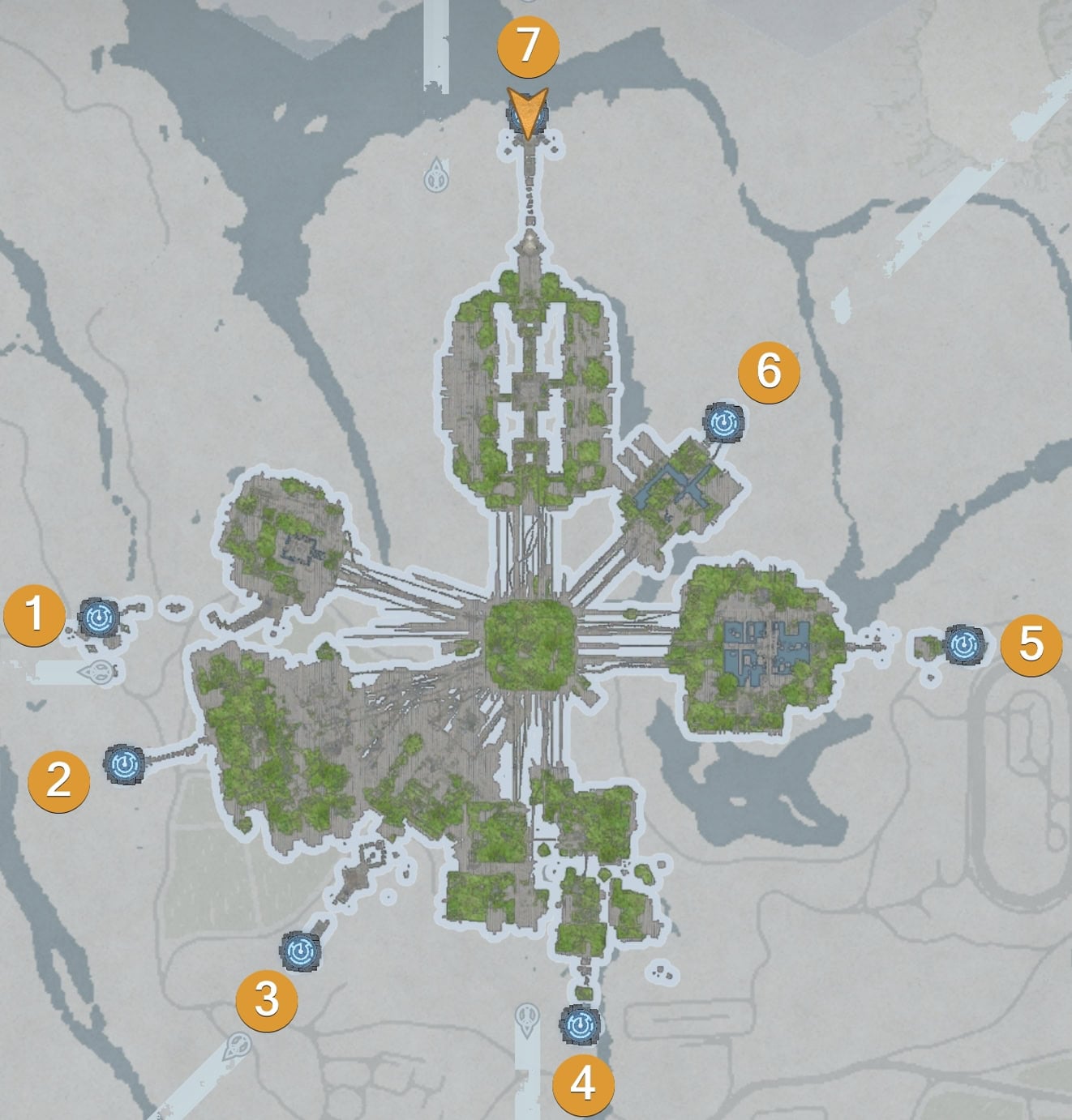 Crimson Desert - Dimensional Bonds Map with Marked Nexus Access Points