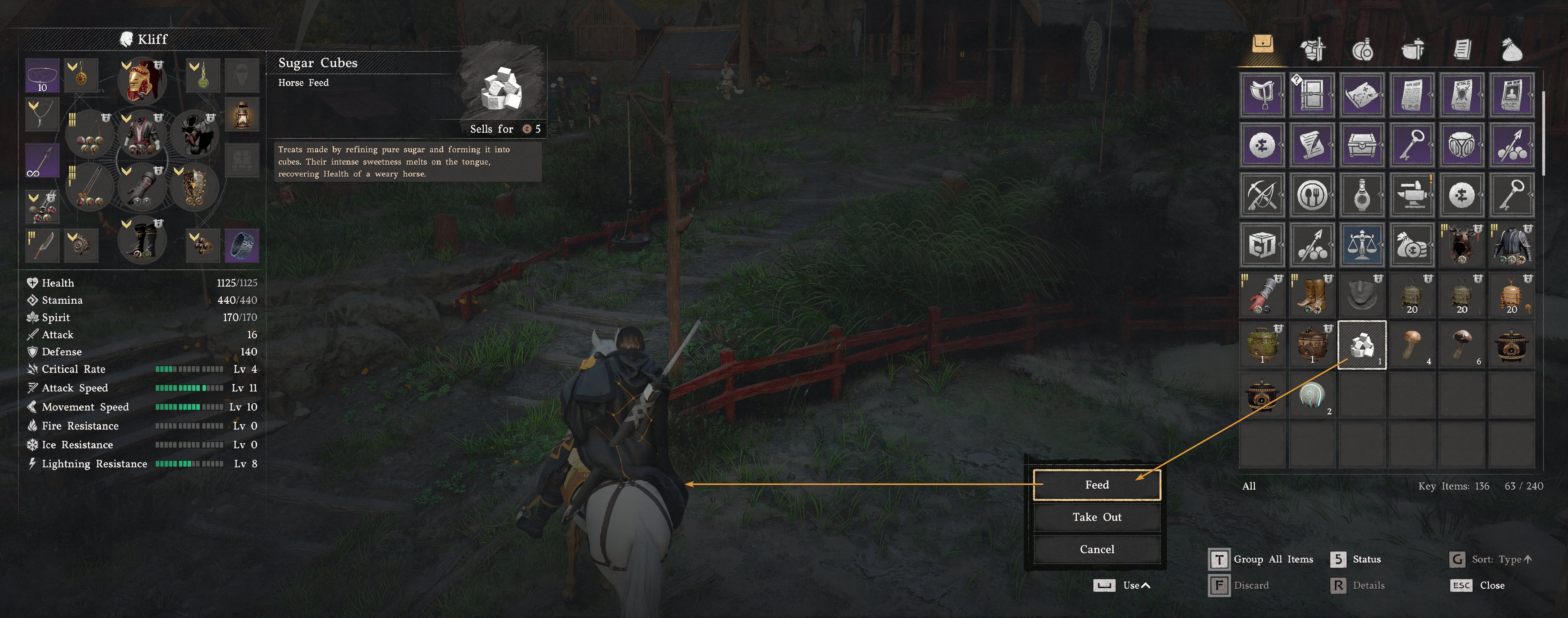 Feeding a Mount while Riding it