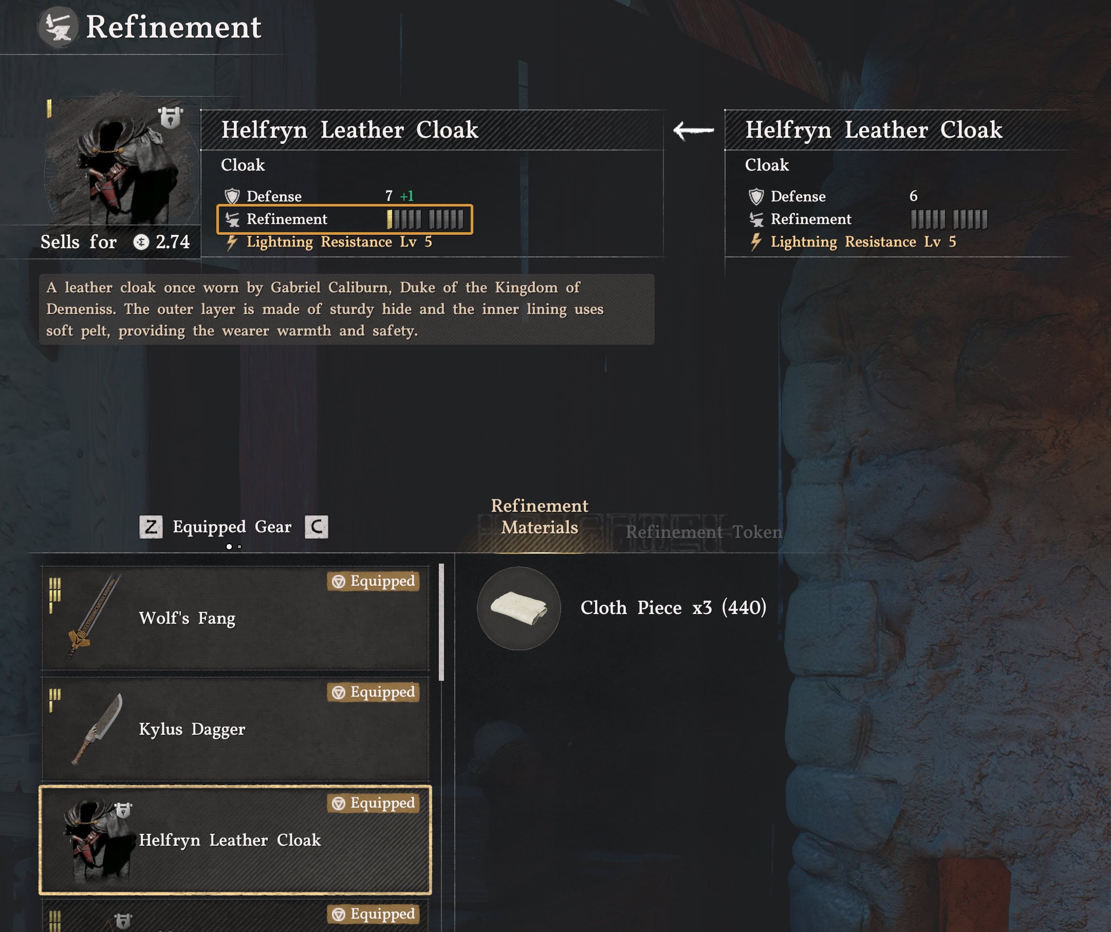 Helfryn Cloak Refinement