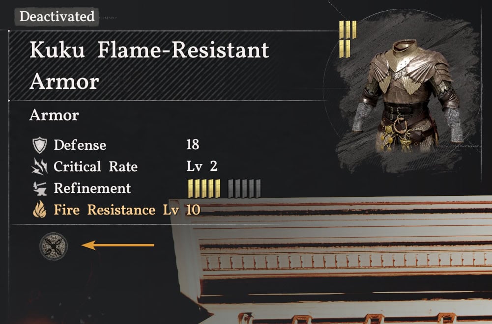 Kuku Flame-Resistant Armor Abyss Gear Slot
