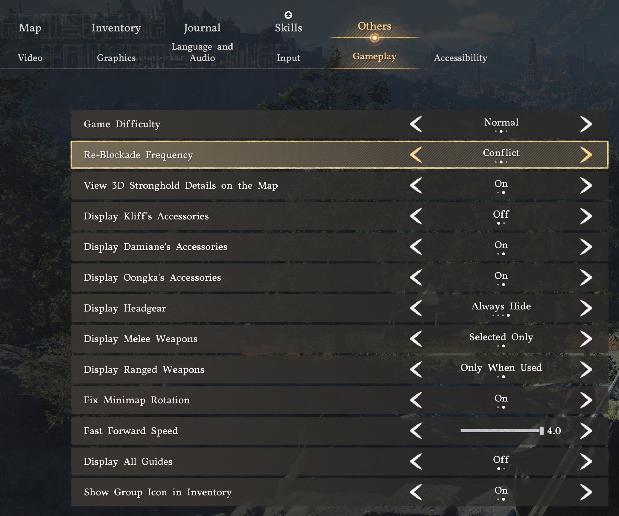 Re-blockade Settings