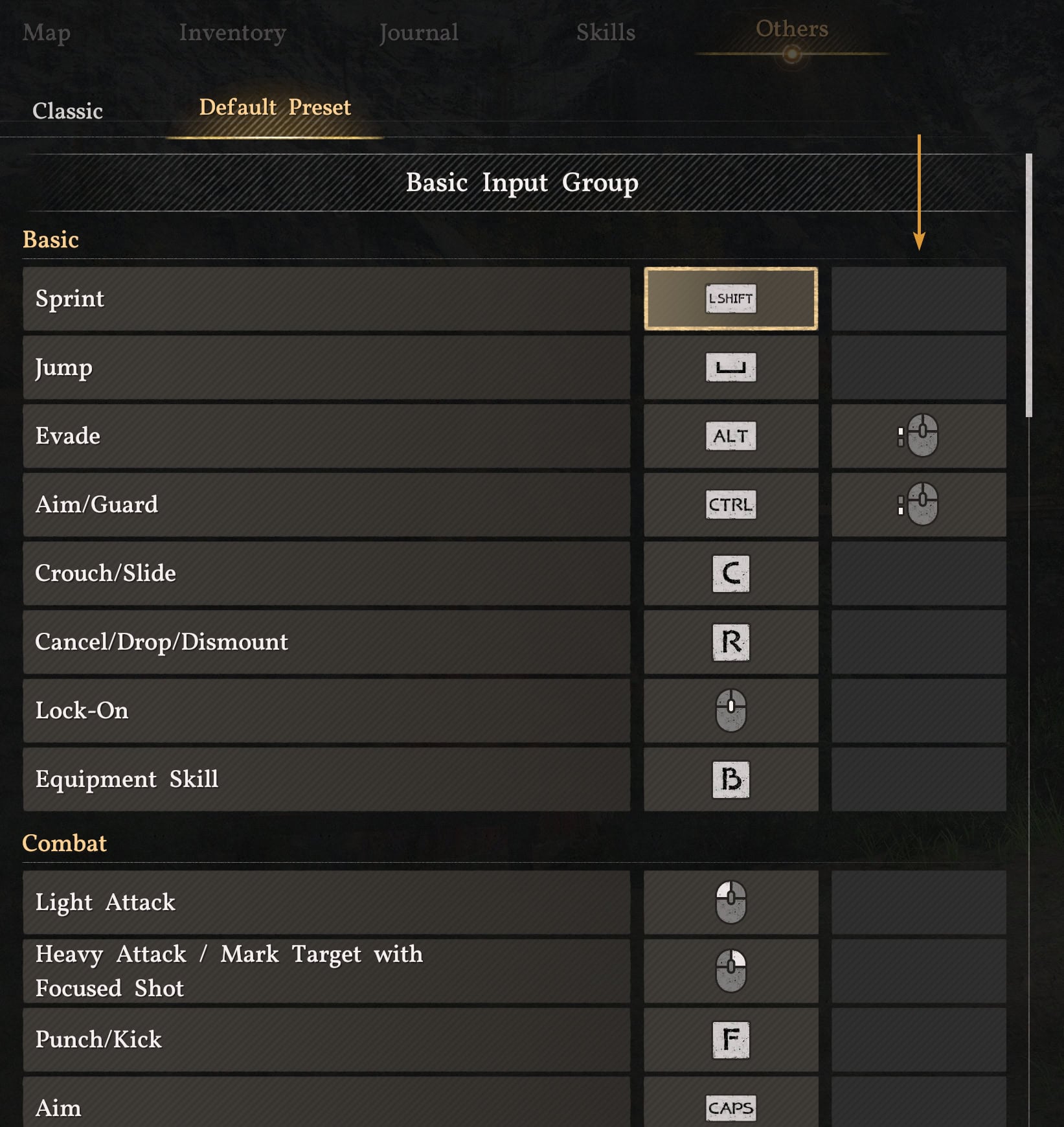 Secondary Controls Options