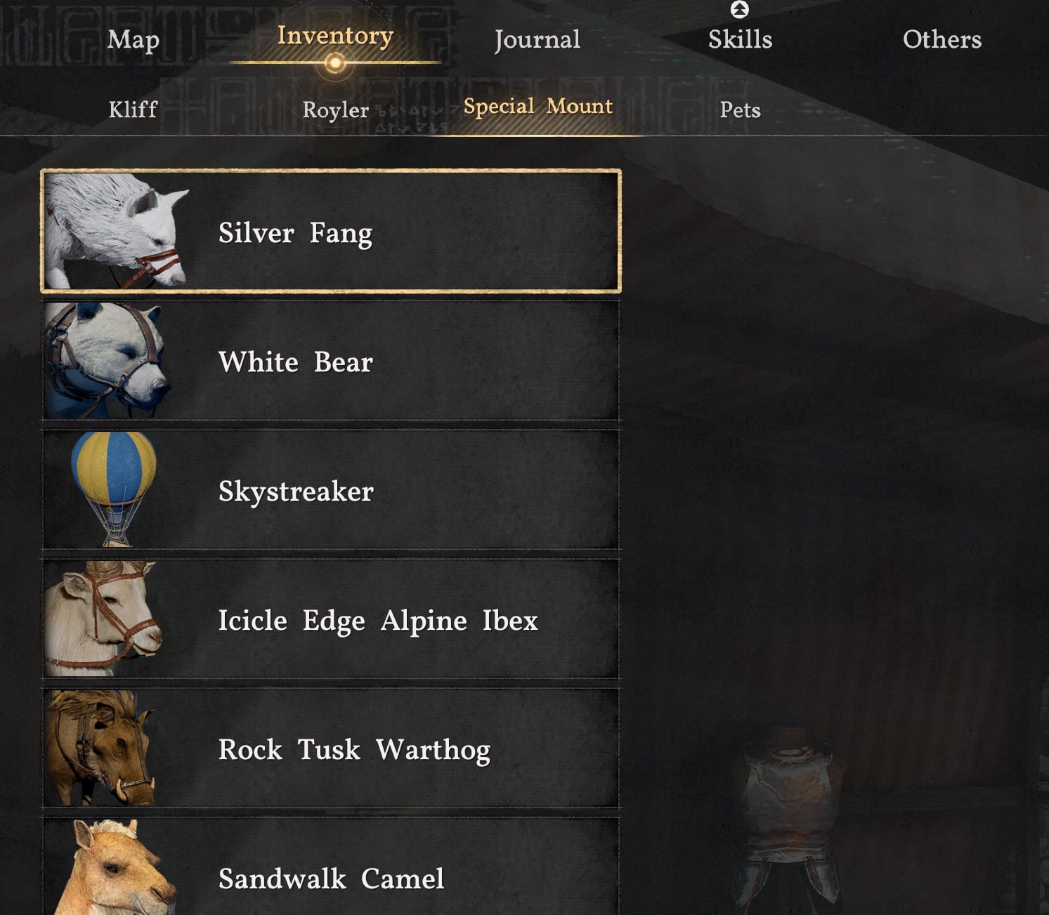 Special Mounts Tab in 1.06.00