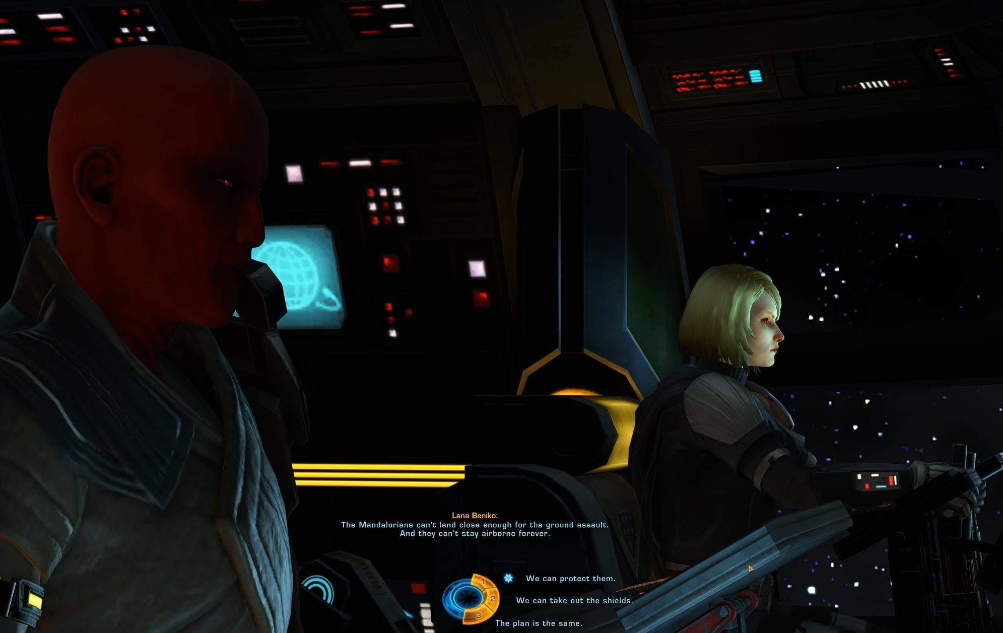 Help the Mandalorians or continue as planned choice