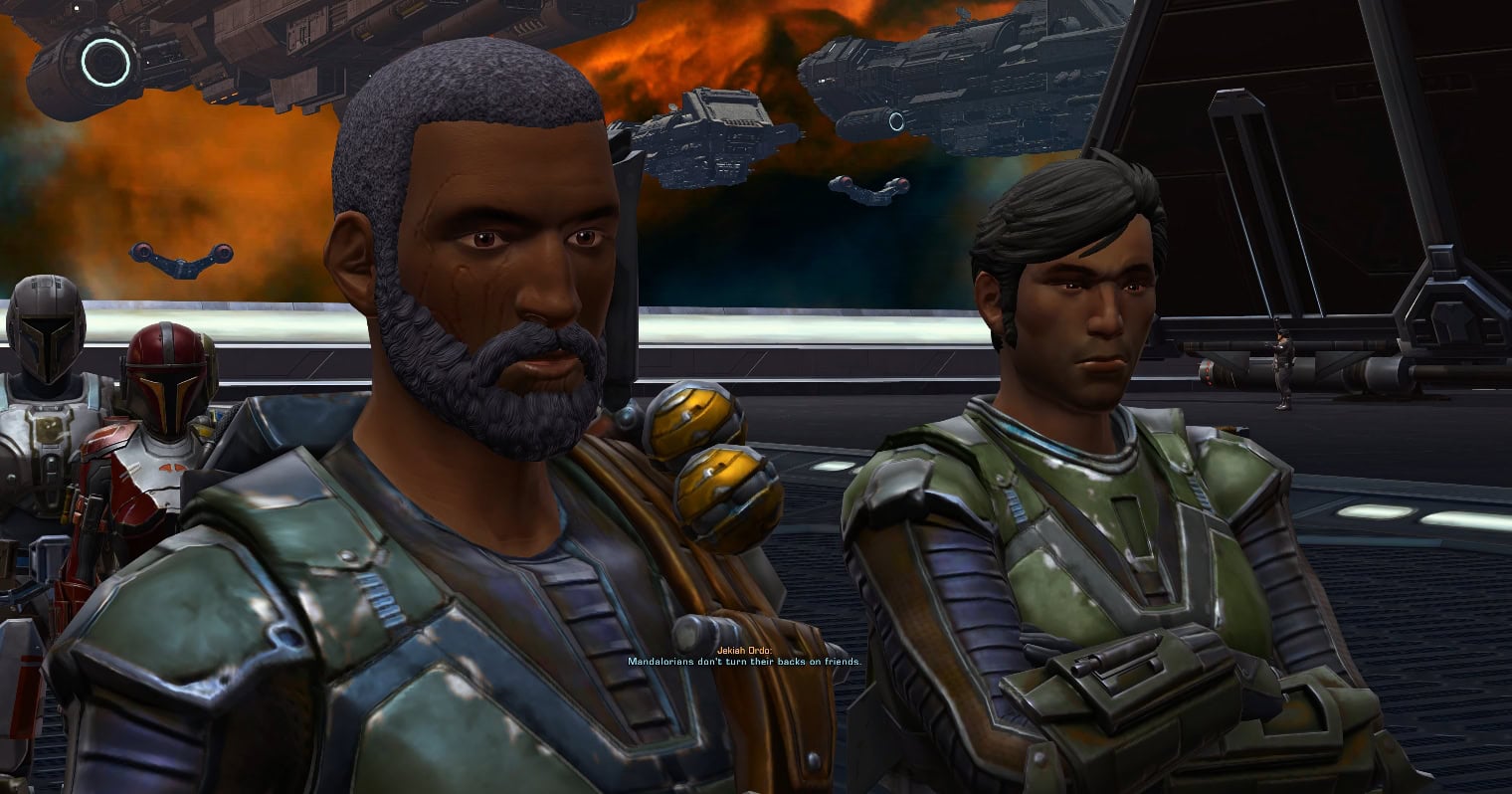 Jekiah and Rass in a cinematic from Legacy Reborn