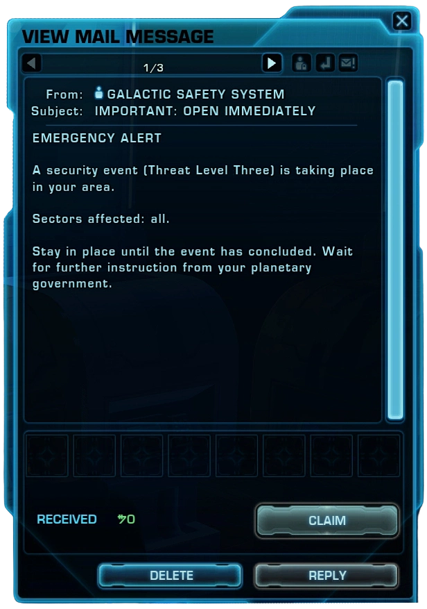 SWTOR 7.9 Post-Mission Mail 1