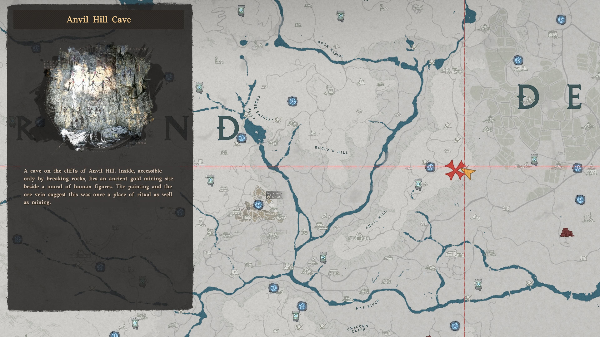 Anvil Hill Cave Gold Ore Map