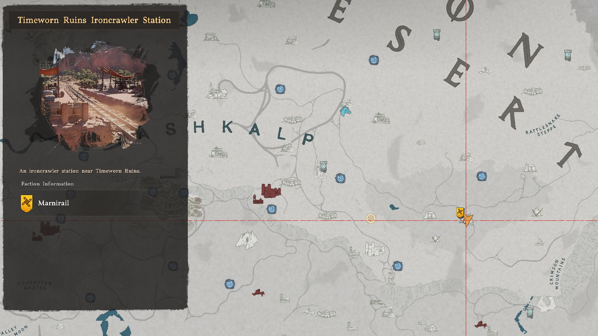 Bright Orange Dye Location Map