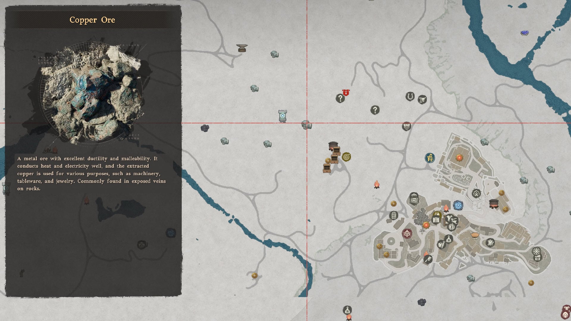 Copper Ore Marked on the Map
