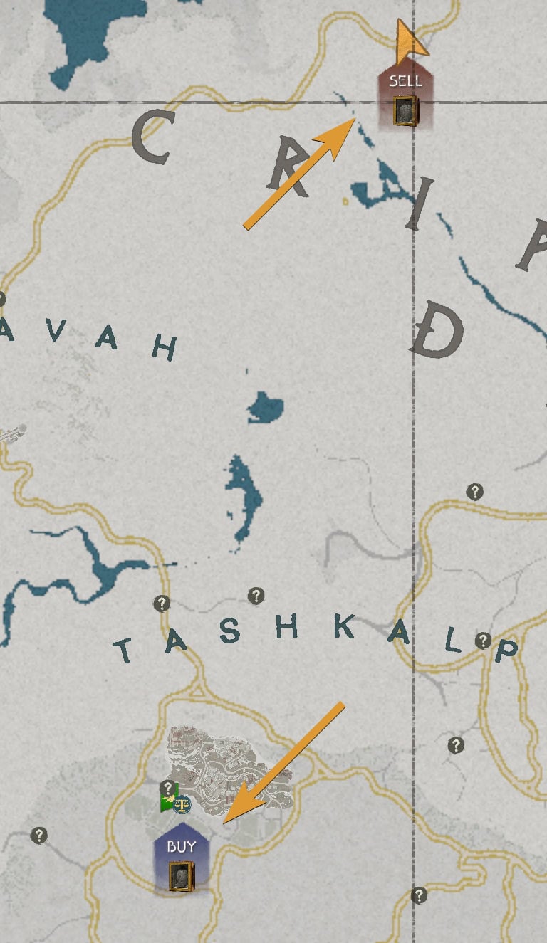 Crimson Desert Trading Map UI for specific item