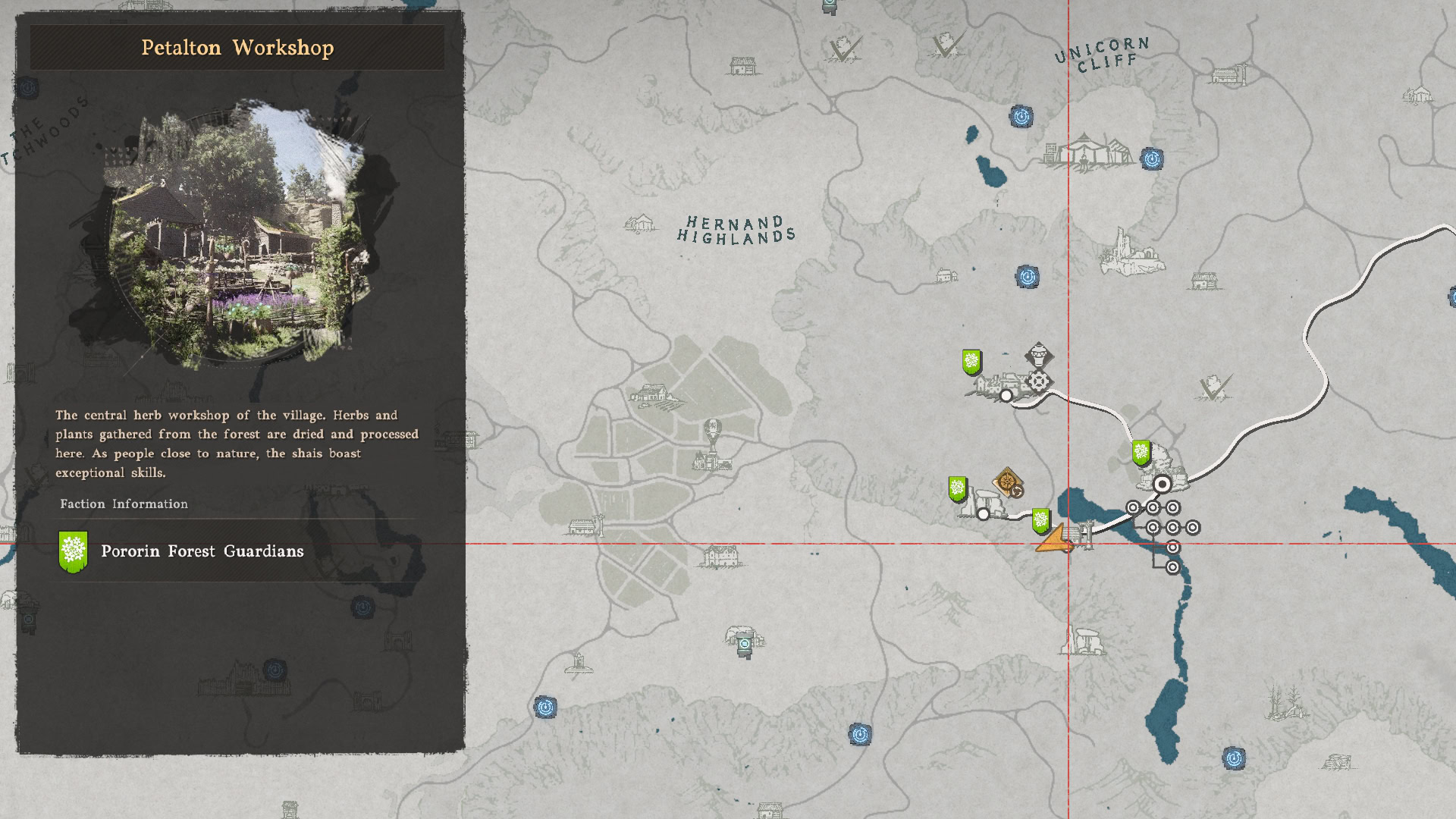Dark Yellow Dye Location Map