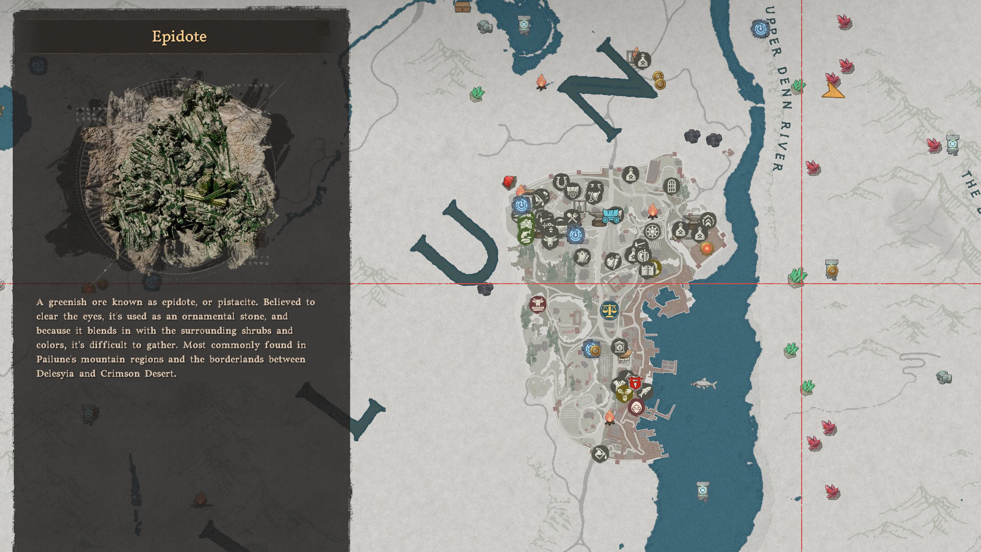 Epidote Farming Nodes Map
