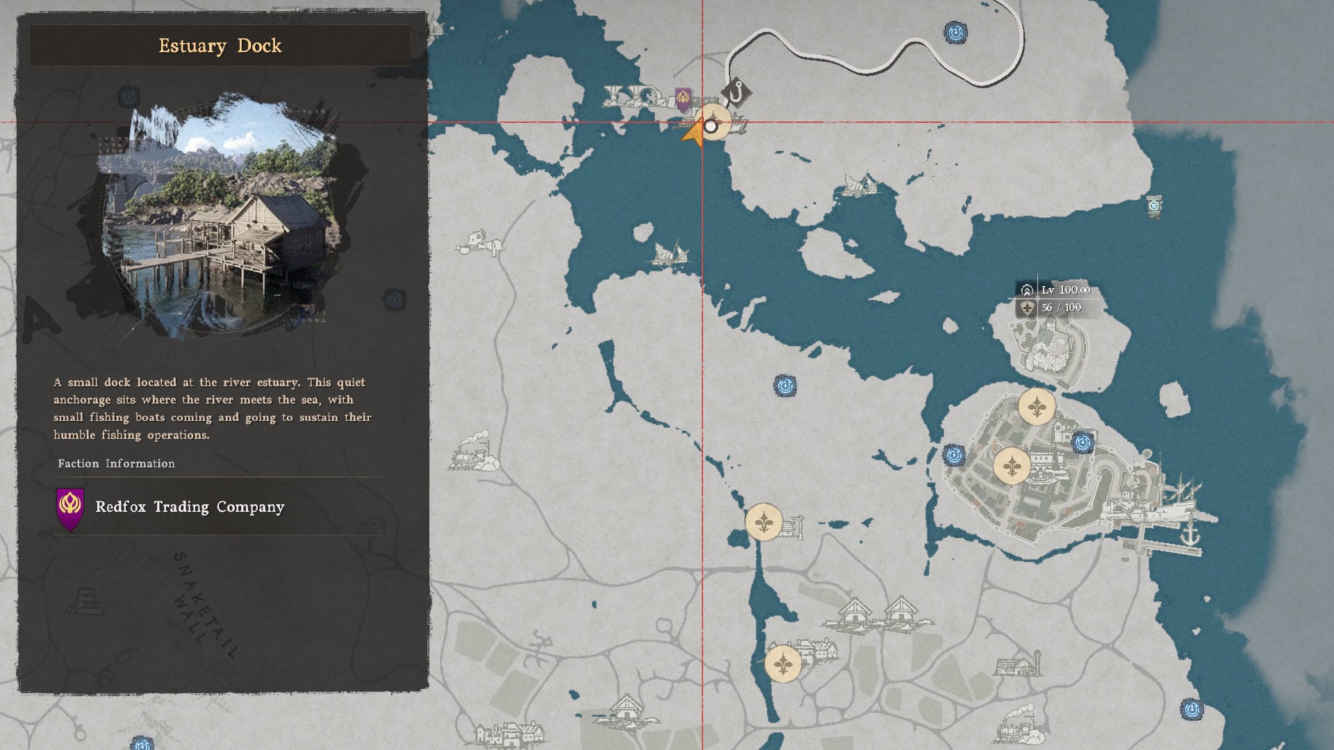 Estuary Dock Fishing Shop Map