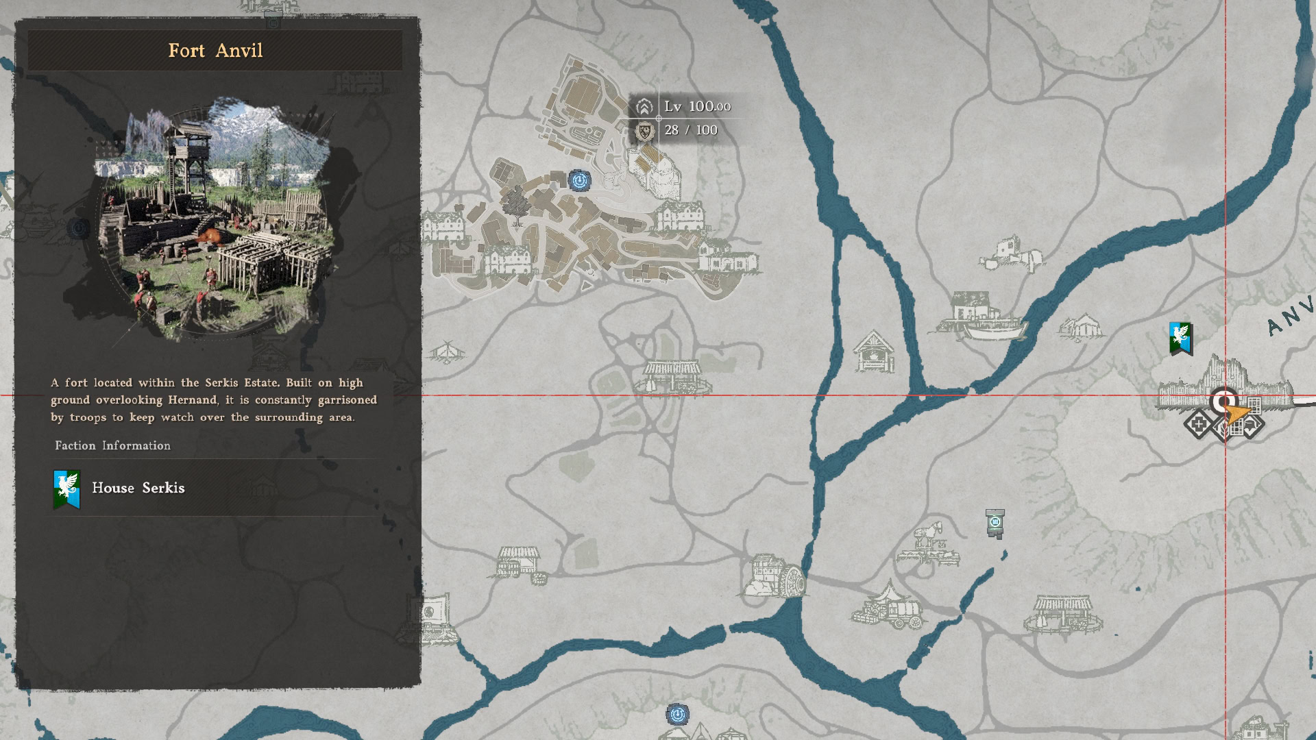 Fort Anvil Equipment Shop Map