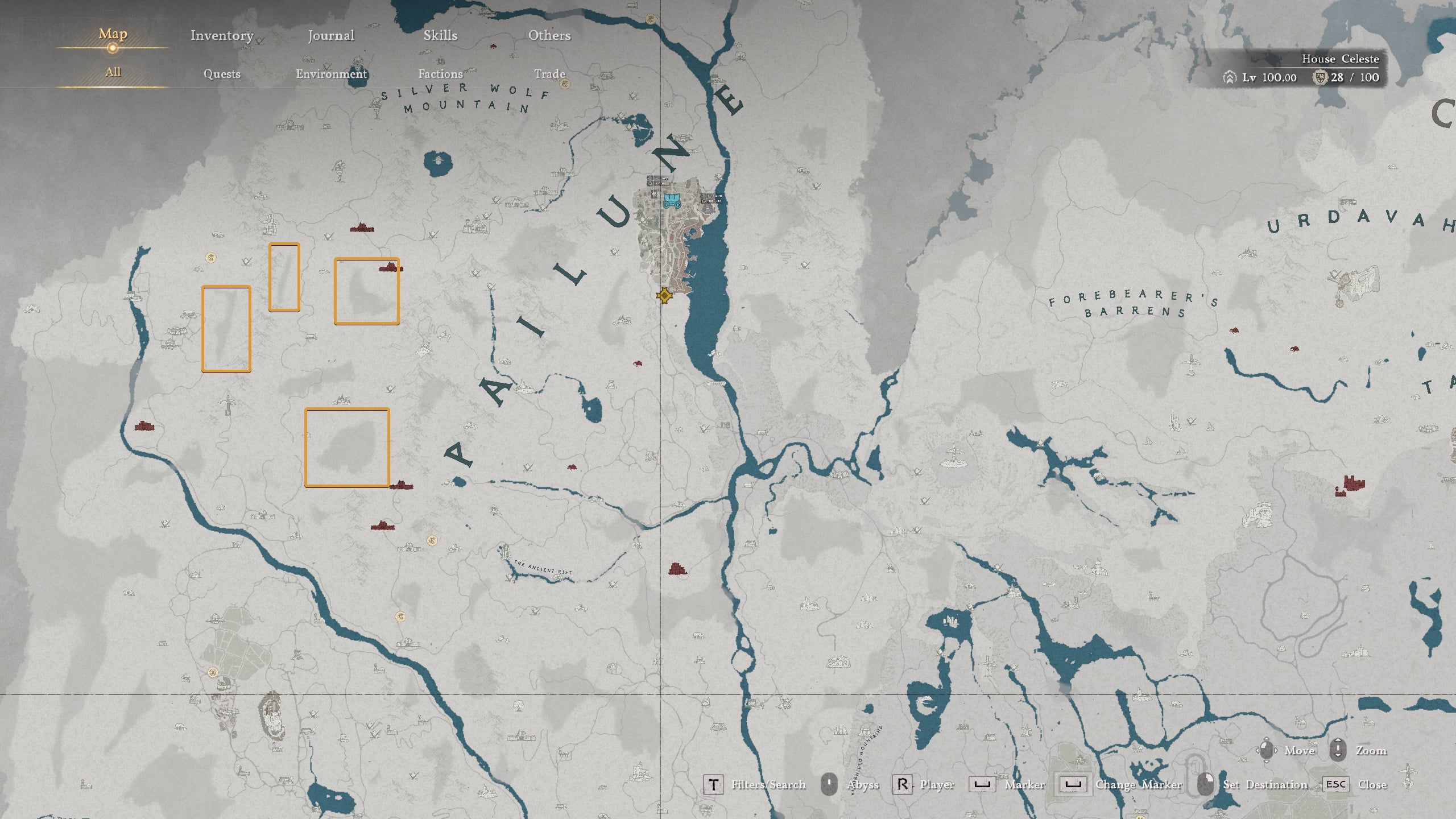 Fully discovered map with light Fog filter