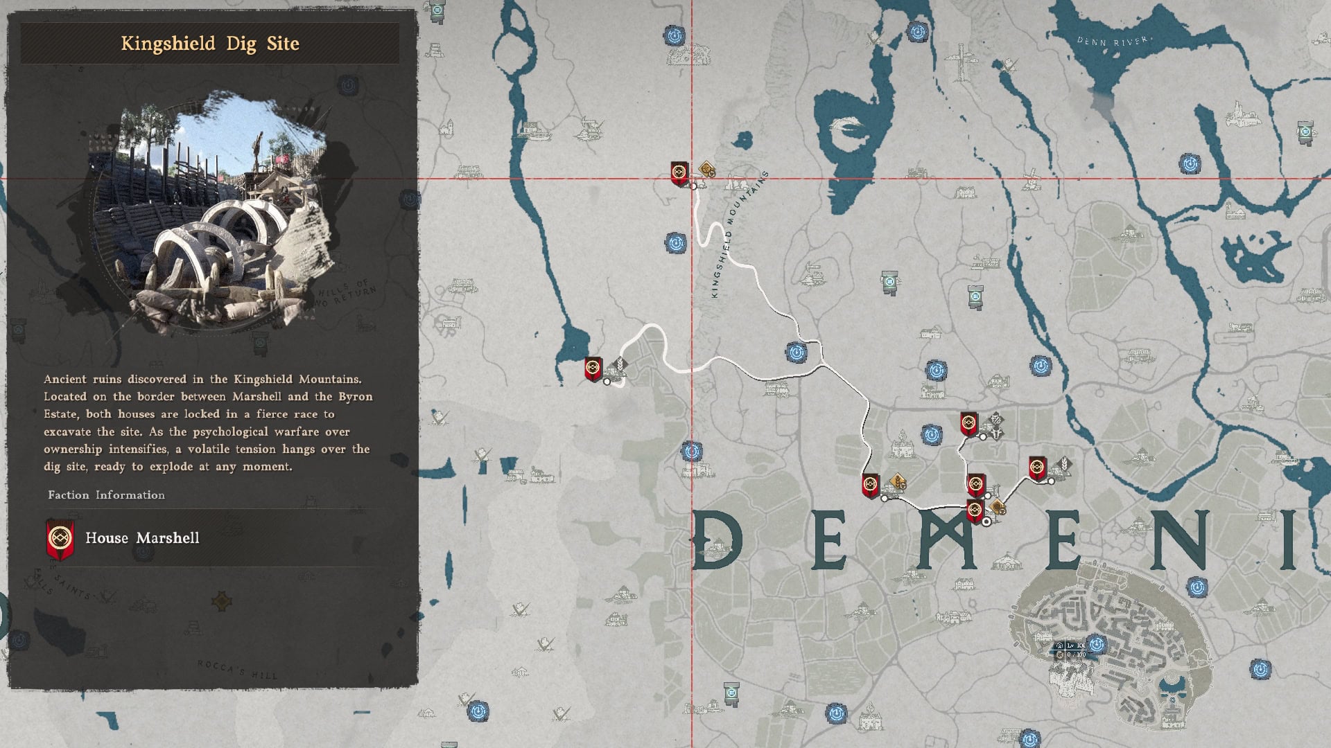 Kingshield Dig Site Map