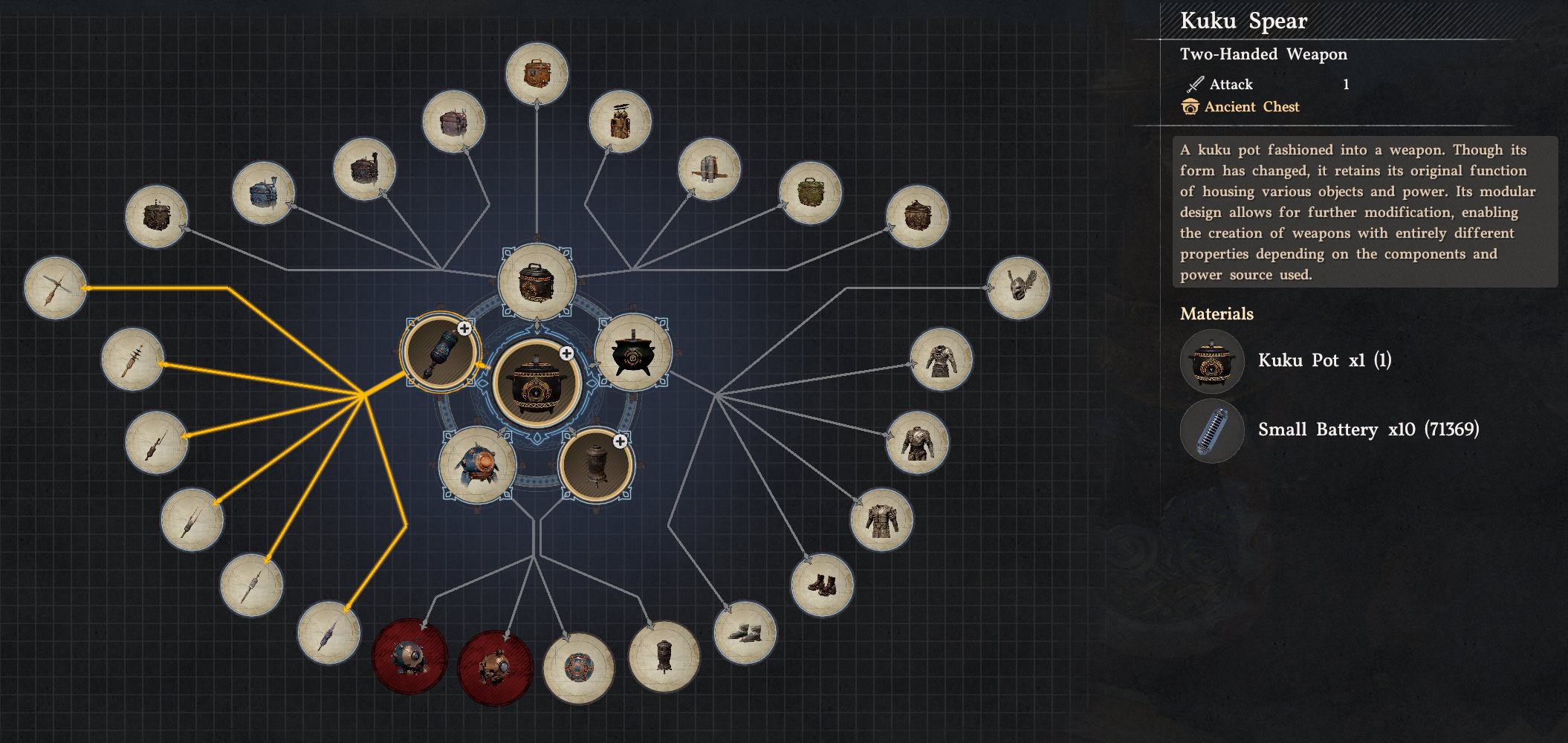 Kuku Spear Crafting UI