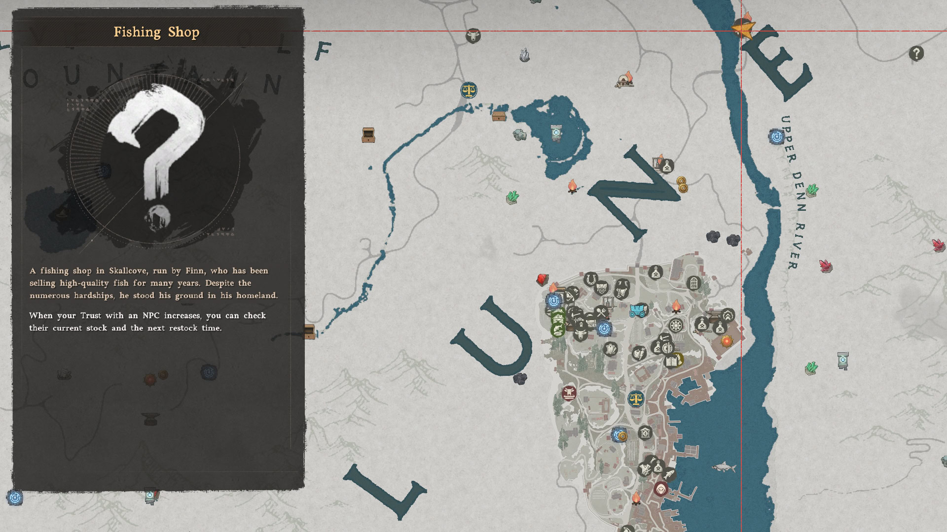 Skallcove Fishing Shop Map