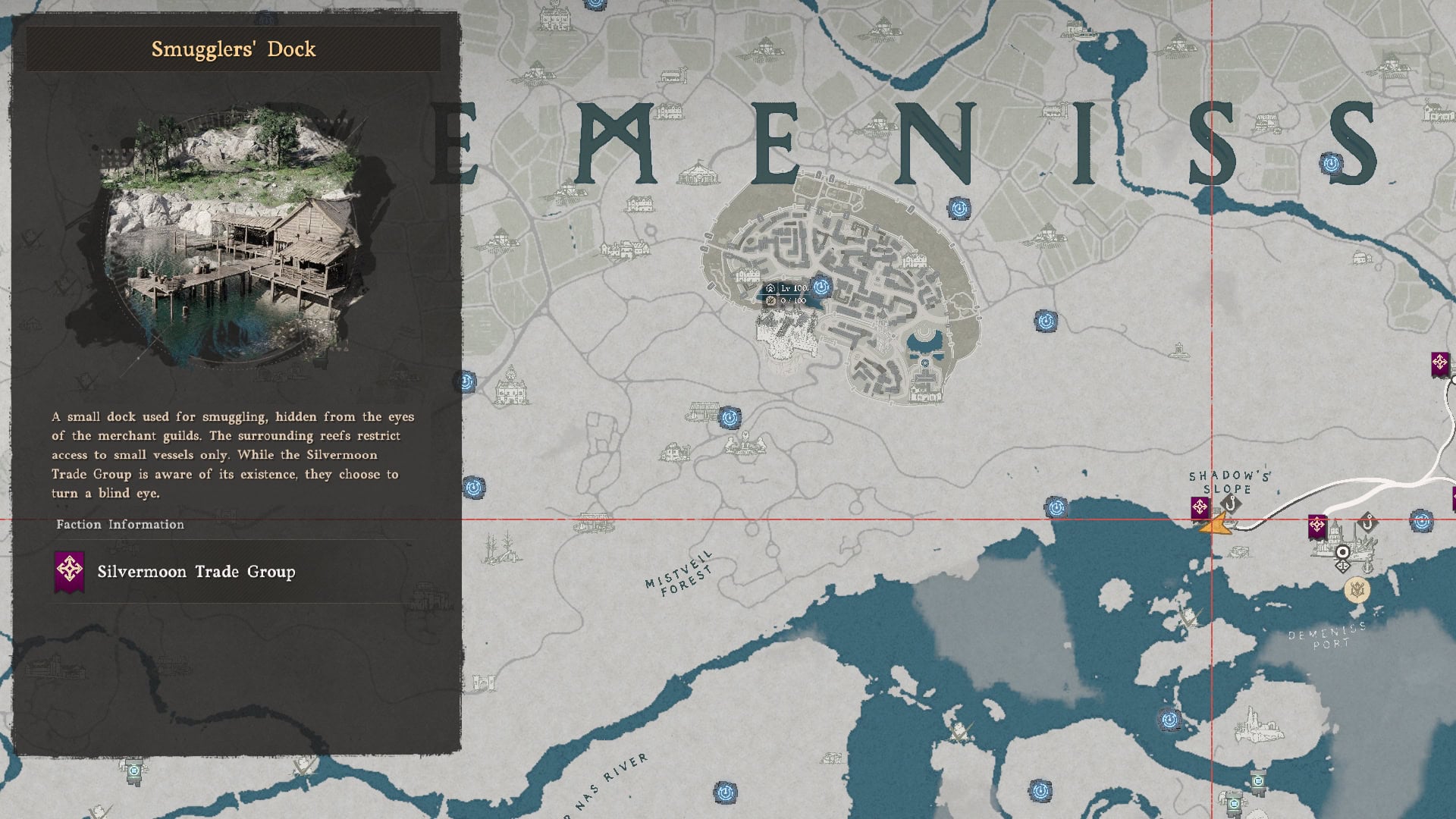 Smuggler's Dock Fishing Shop Map