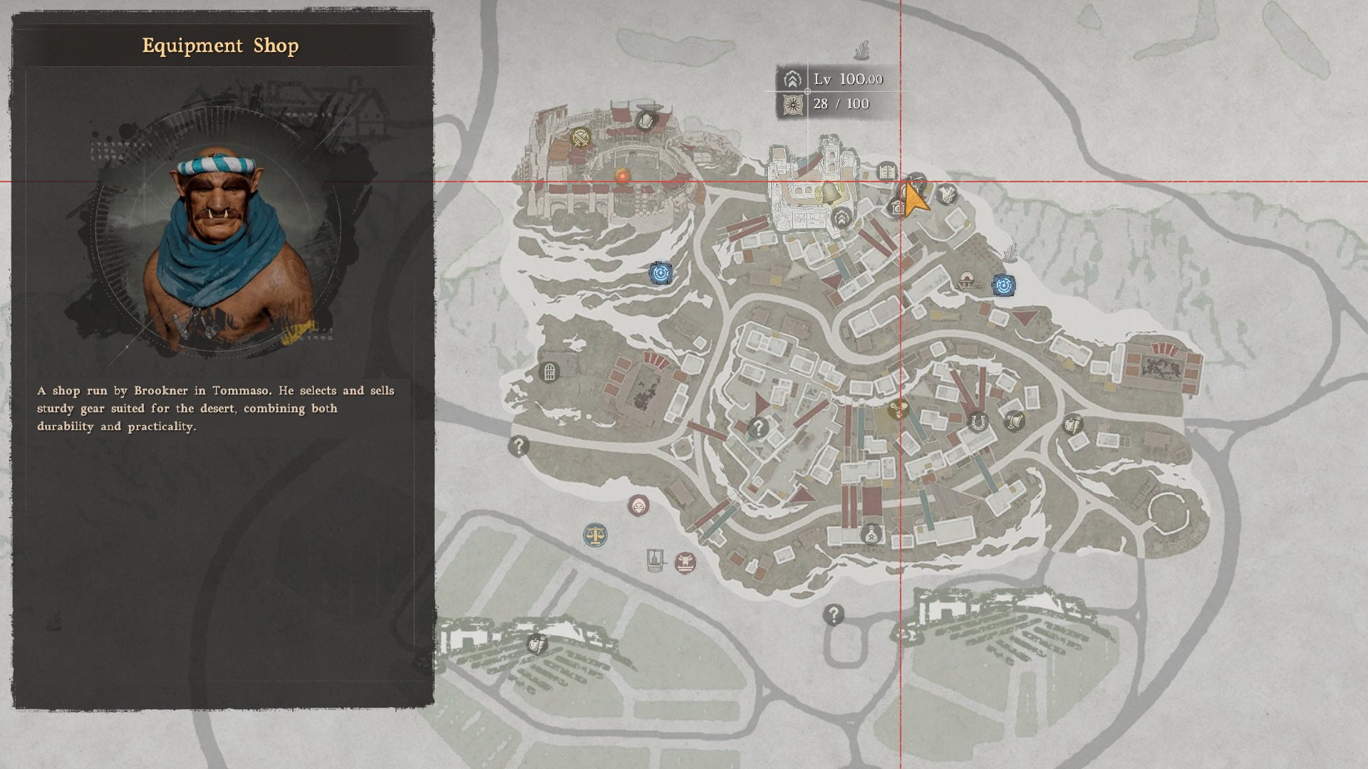 Tommaso Equipment Shop Map
