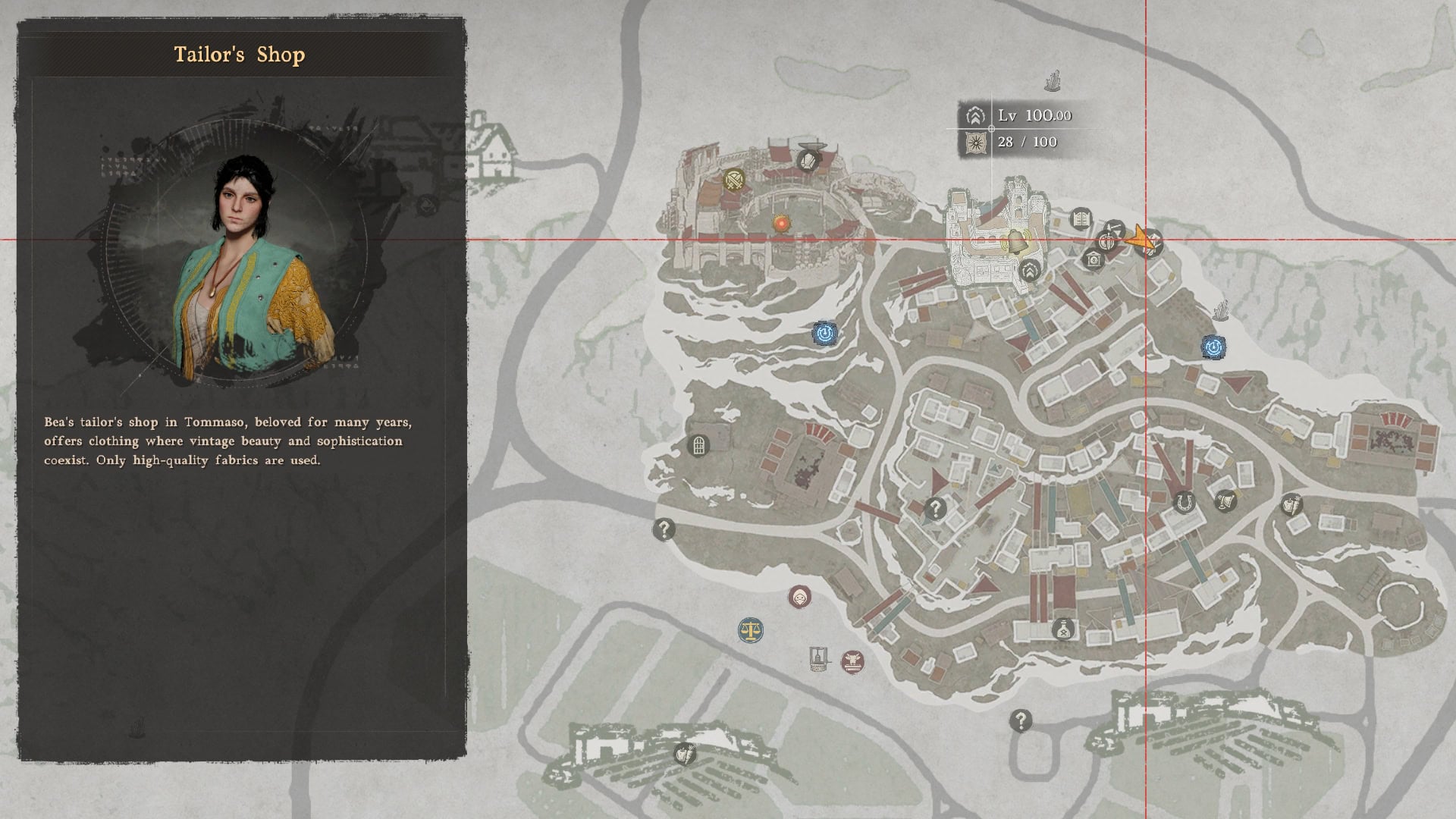 Tommaso Tailor's Shop Map
