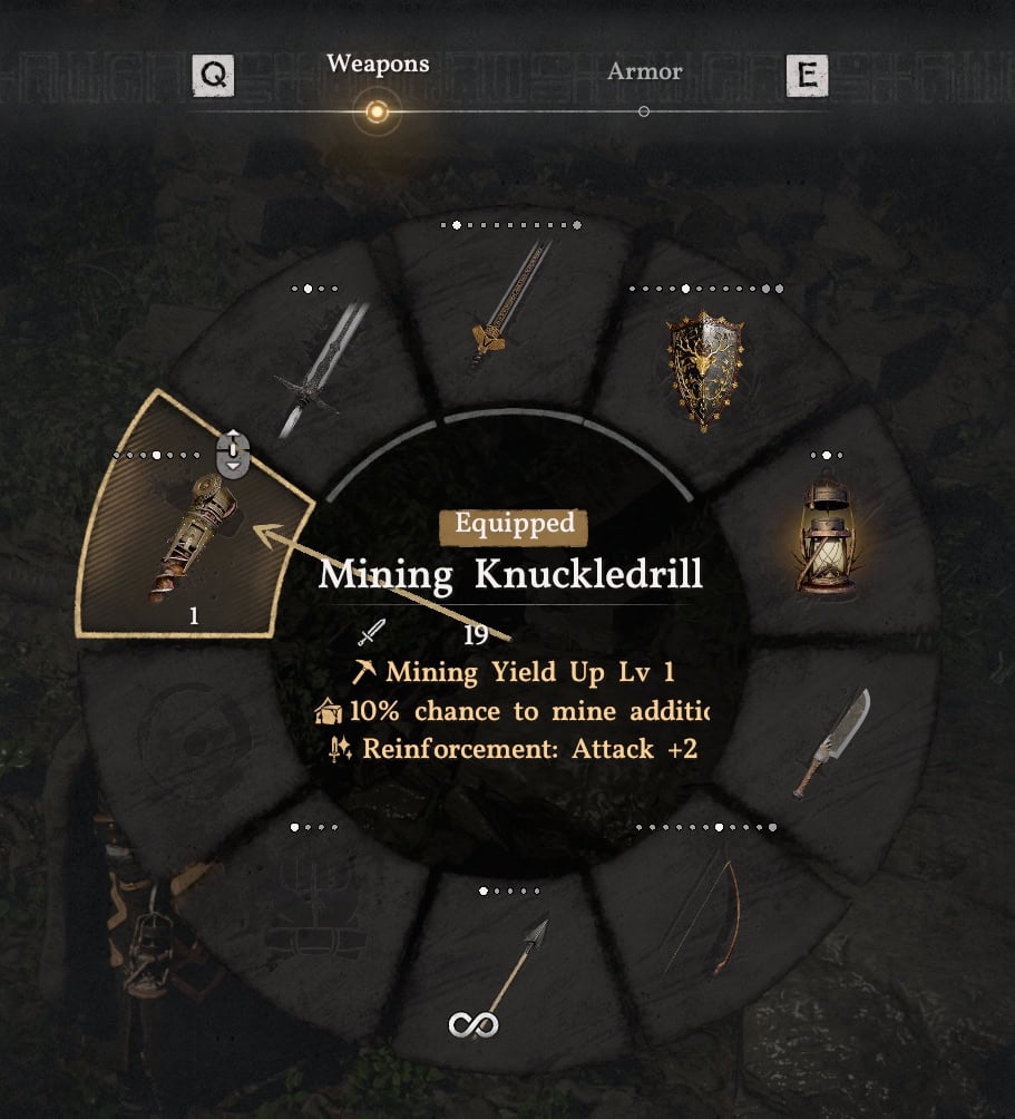 Tools Slot in the Weapons Menu