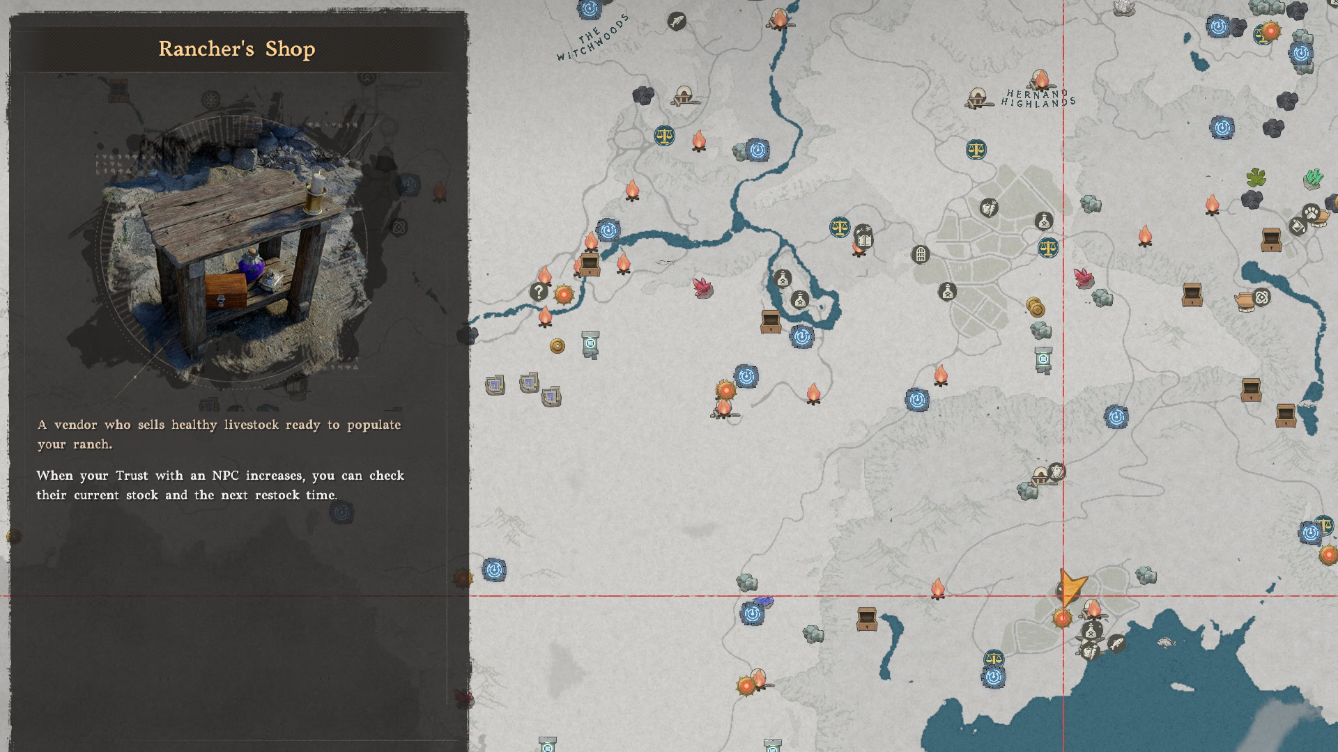 Vellua Rancher's Shop Map