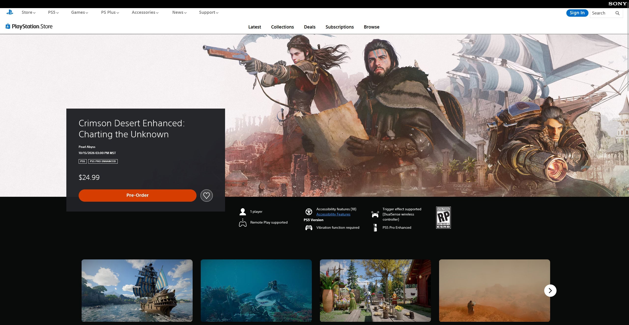 Crimson Desert DLC Price on PS4 Store