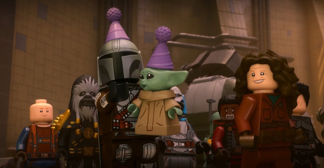 Mando and Grogy celebrate with the gang
