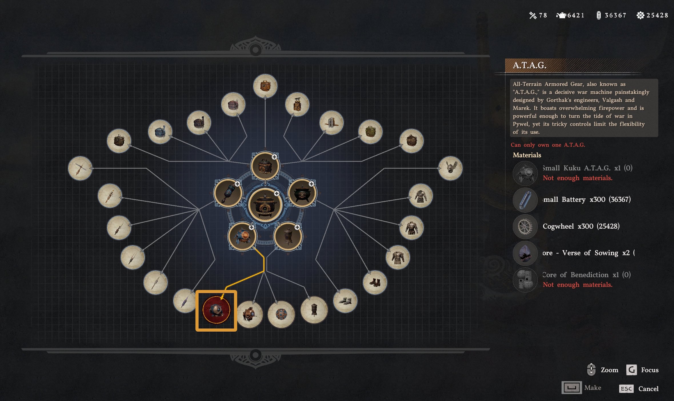 A.T.A.G Crafting UI